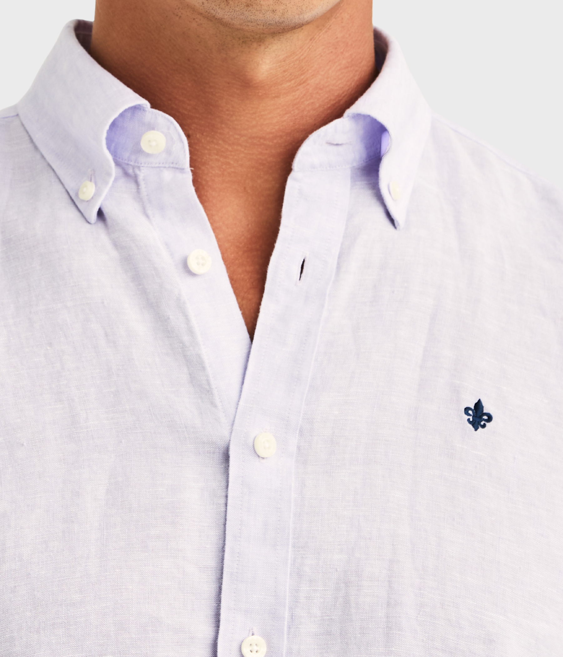 Douglas Linen Shirt-Classic Fit (50 Purple)