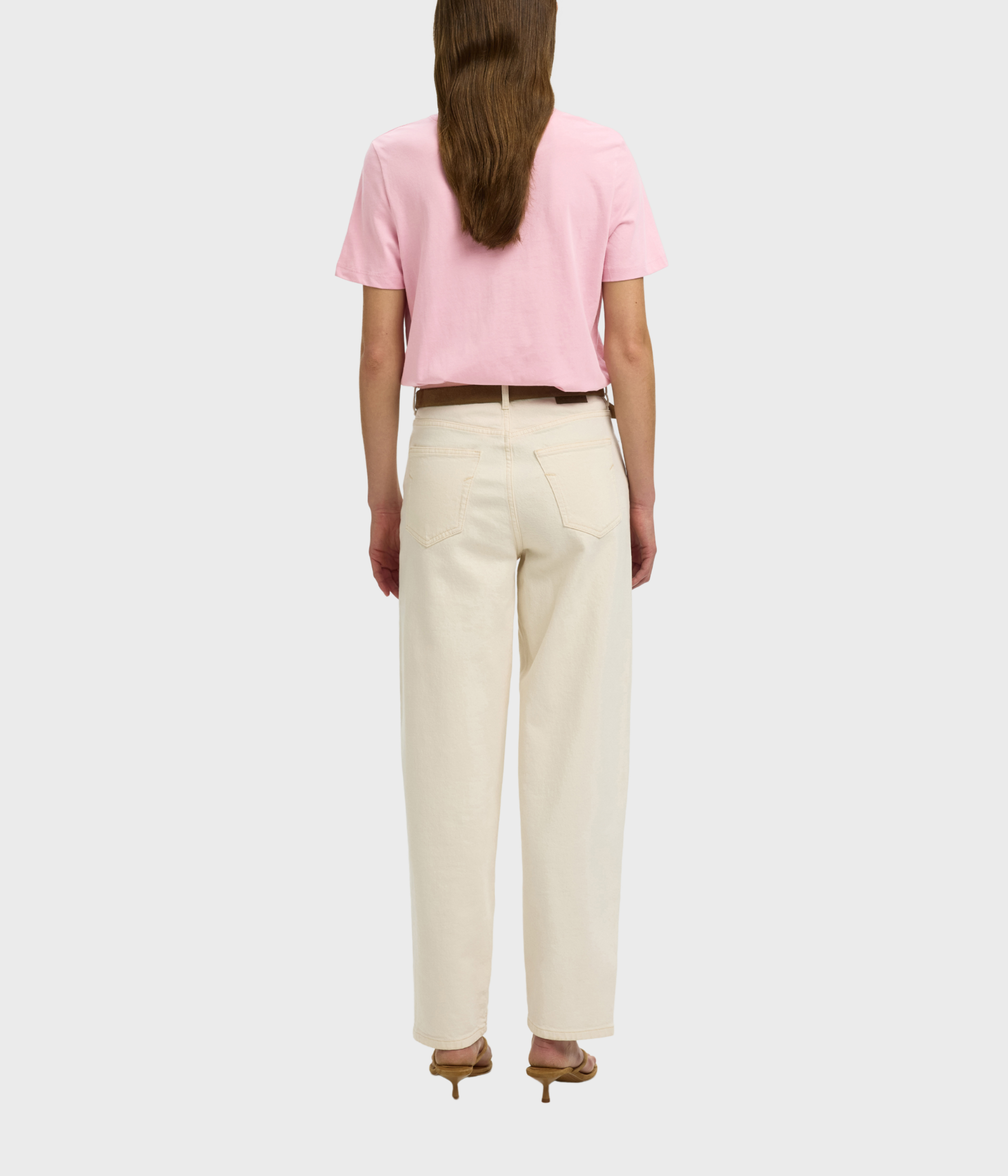 Slfessential Ss V-Neck Tee Noos. (Bleached Mauve)