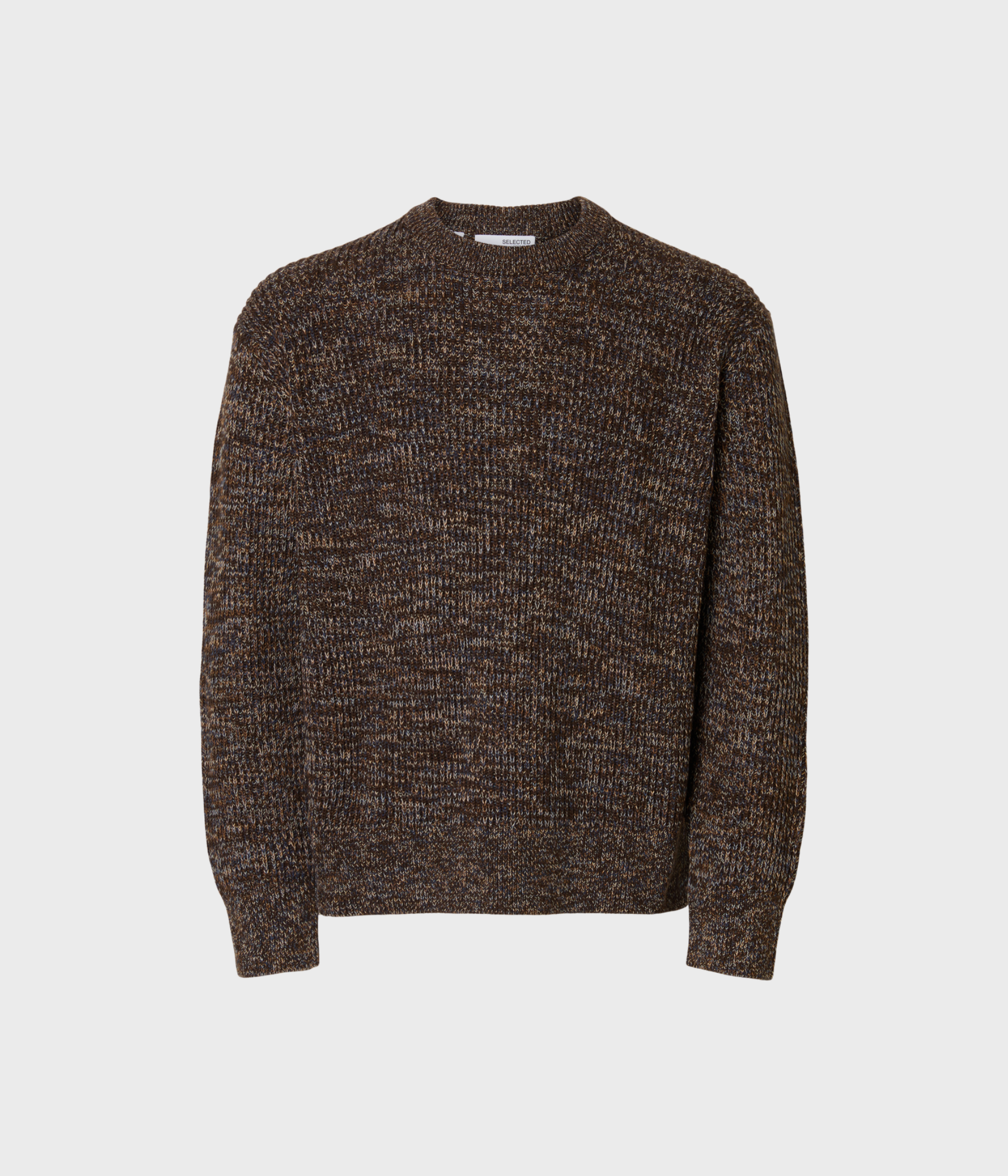 SLHTILUM LS KNIT RELAXED CREW NECK. (Demitasse Detail:Twist)