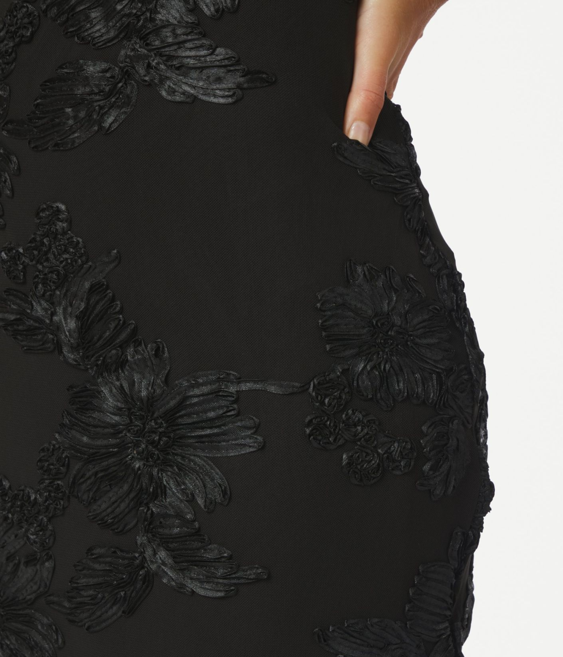 Tiranna Big Flower Mesh Dress (Black)
