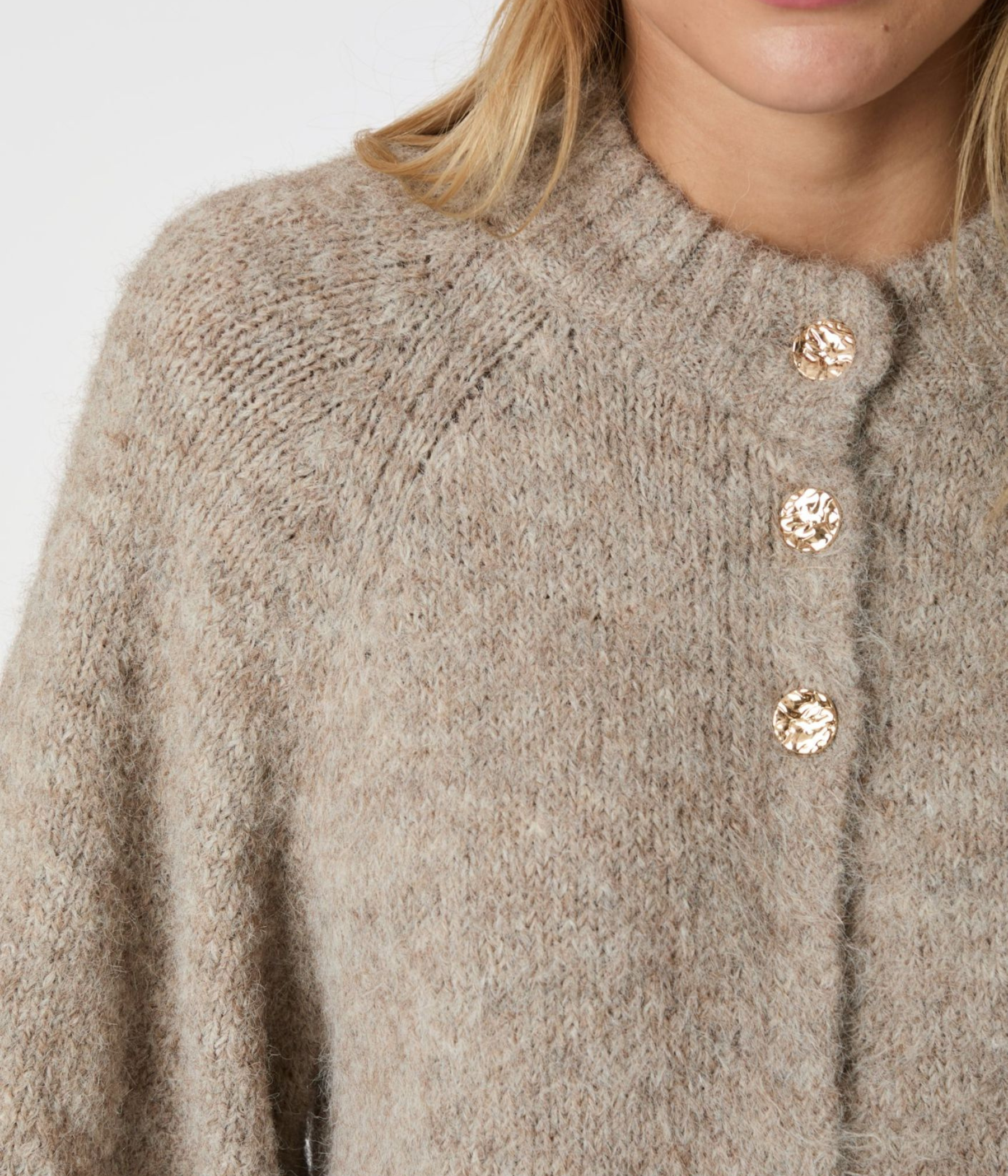 Benuta Fluffy Knit Cardigan (976 Beige Melange)