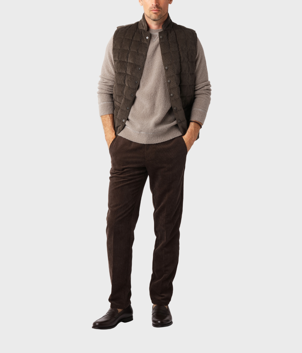 Tech Cord Vest (Chocolate)