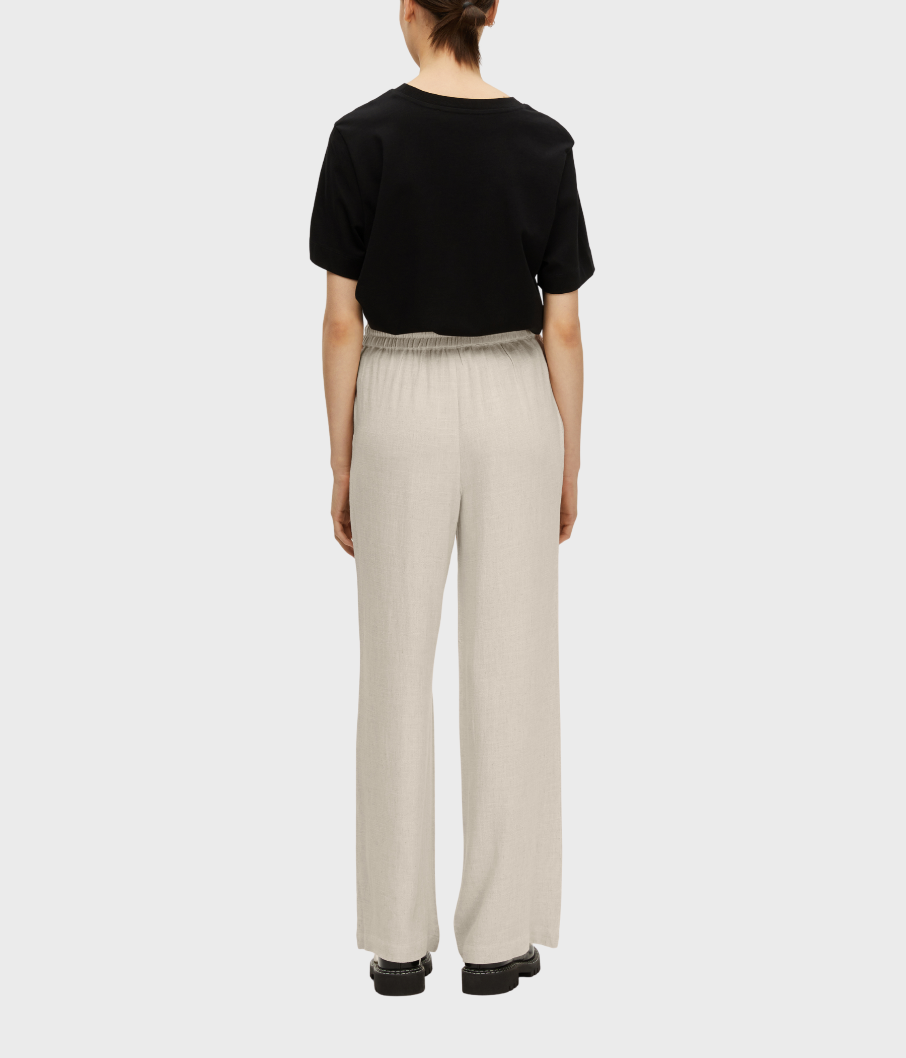 SLFVIVA-GULIA HW LONG LINEN PANT NOOS. (Sandshell) - D.O. Design Only