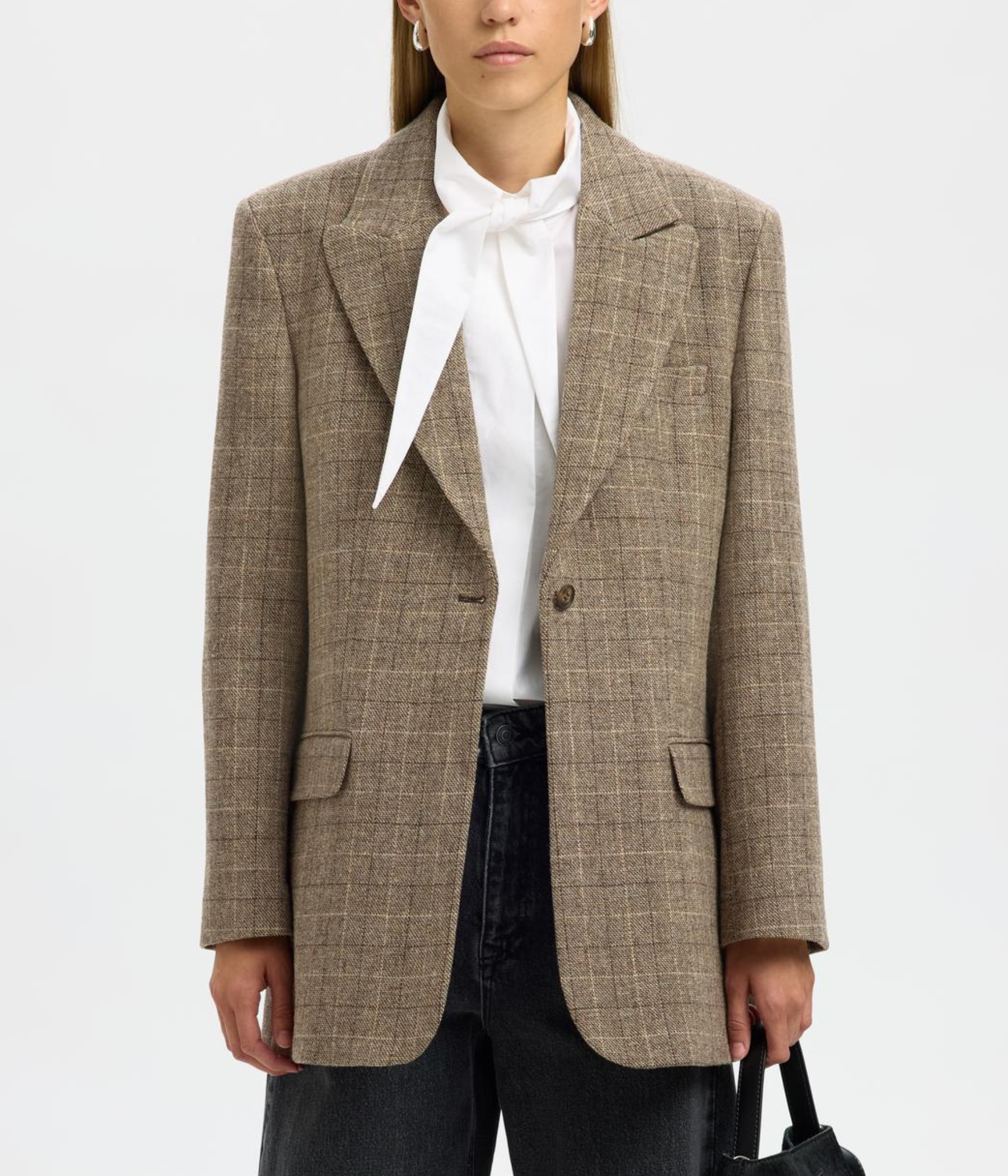 SLFRELAXED SILLE BLAZER. (Delicioso Checks:CHECKS)