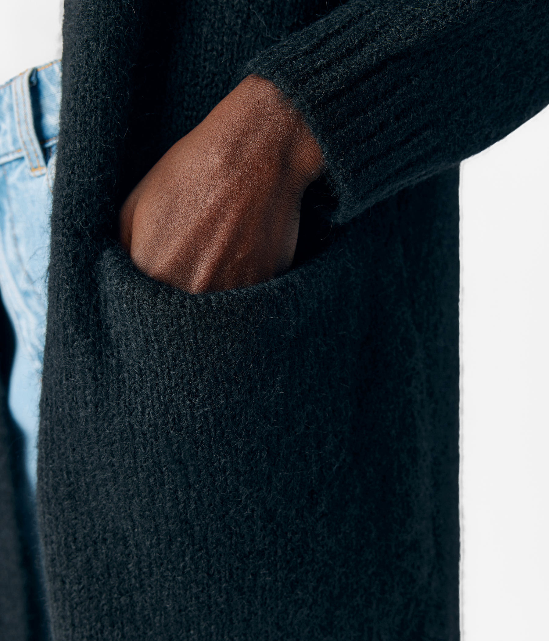 OBJMILU LS LO LONG KNIT CARDIGAN NOOS. (Black)