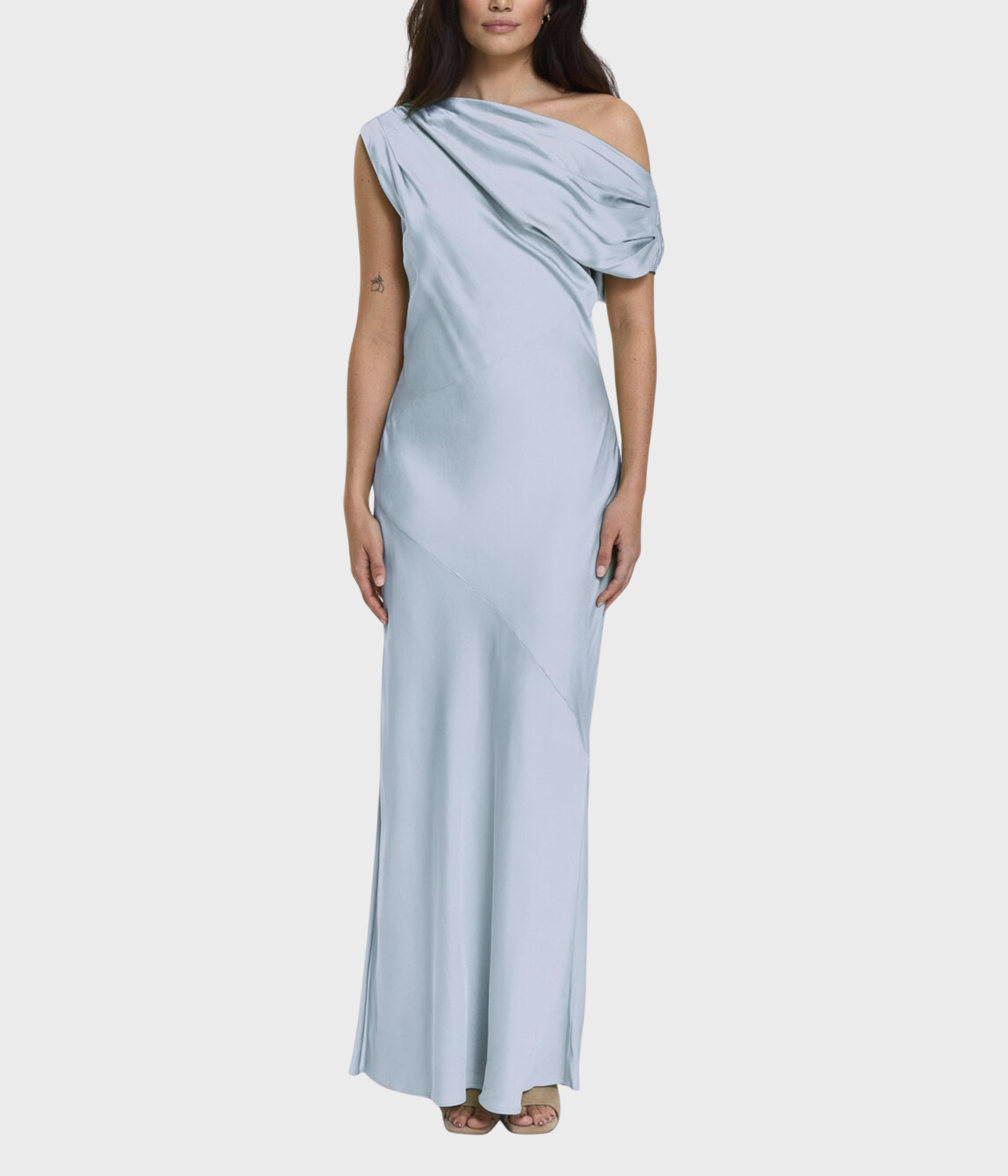 Vanessa Satin Dress (Pale Blue)
