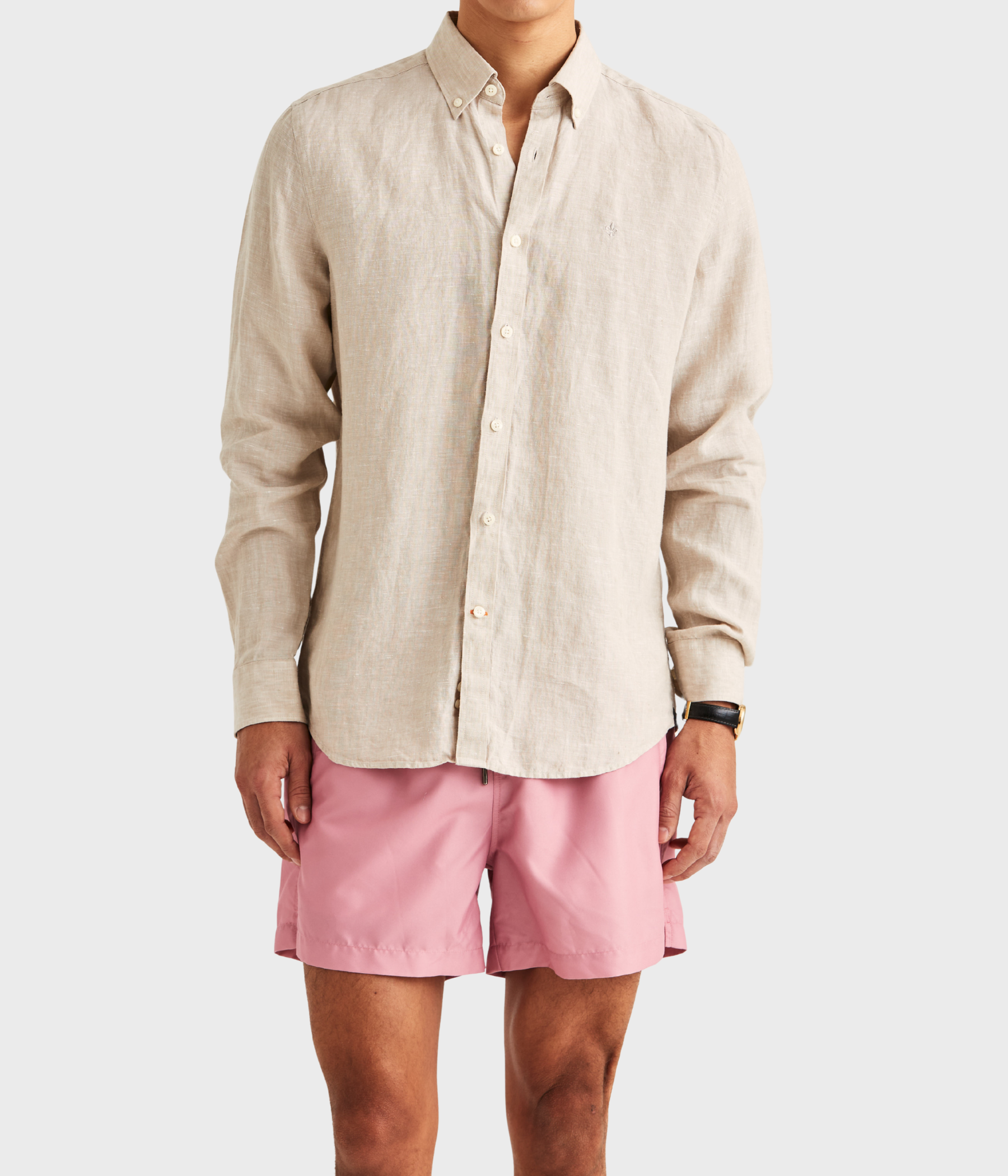 Douglas Bd Linen Shirt Ls. (05 Khaki)