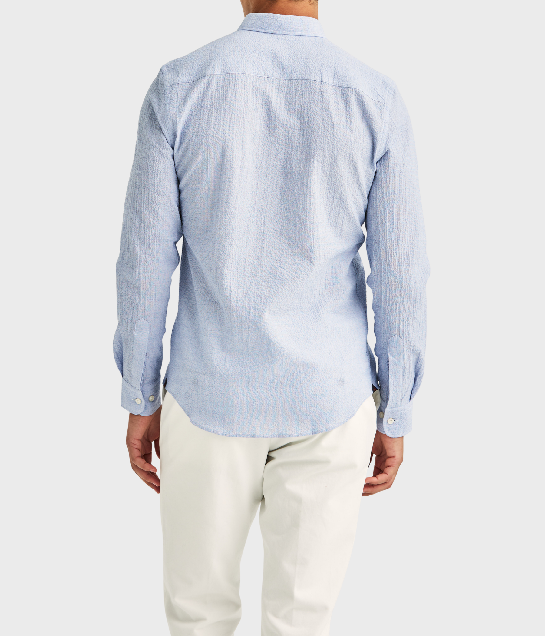 Morris Seersucker Shirt-Slim Fit (55 Light blue)