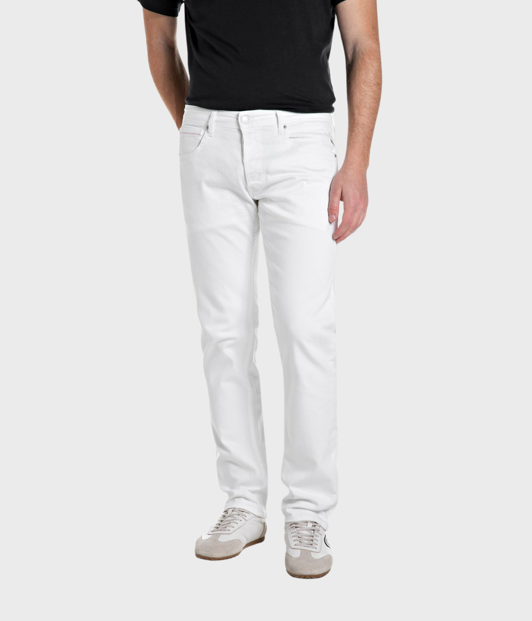 Trousers GROVER (001 WHITE garment dyed enzyme wash with optical soaps) - D.O. Design Only