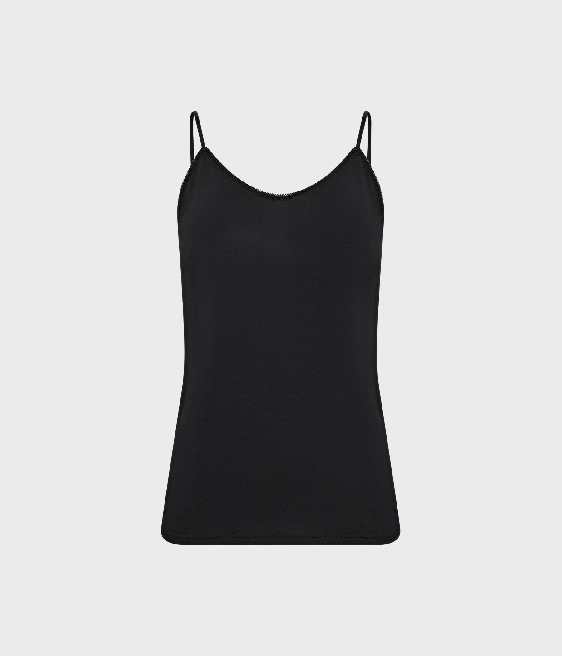 Enkelt svart linne med smala band