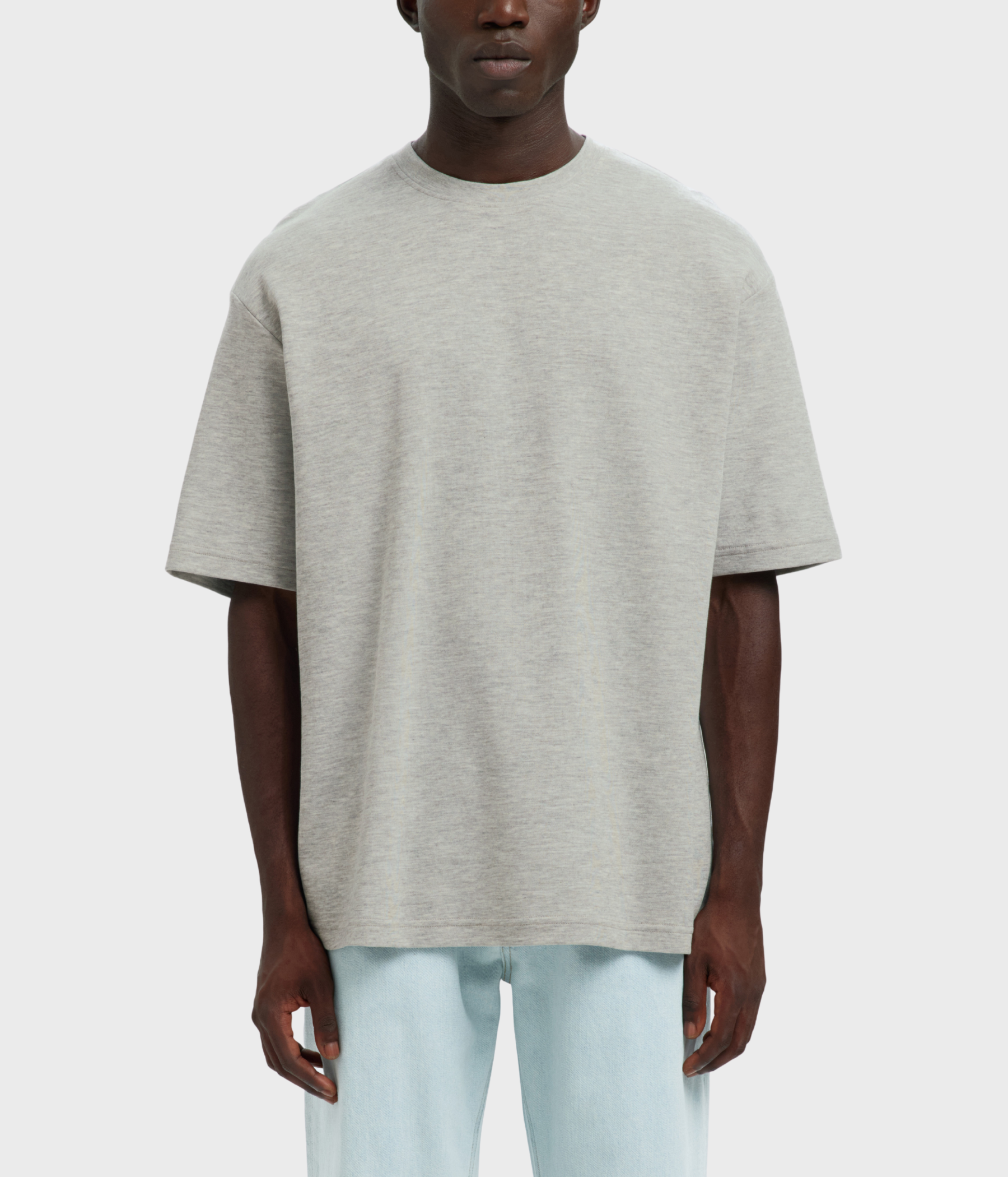SLHLOOSEOSCAR SS O-NECK TEE NOOS (Light Grey Melange)