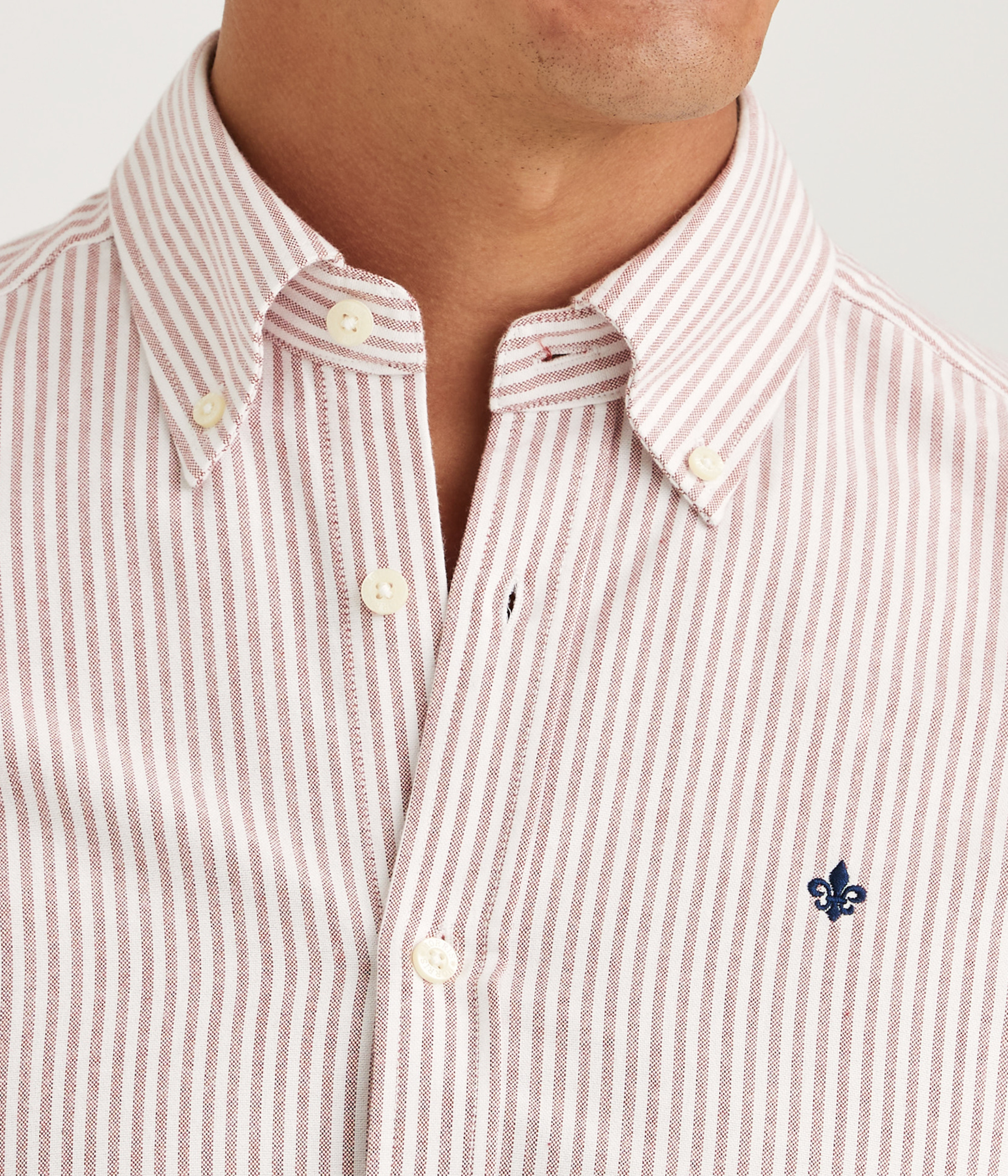 Douglas Oxford Stripe-Slim Fit (43 Red)