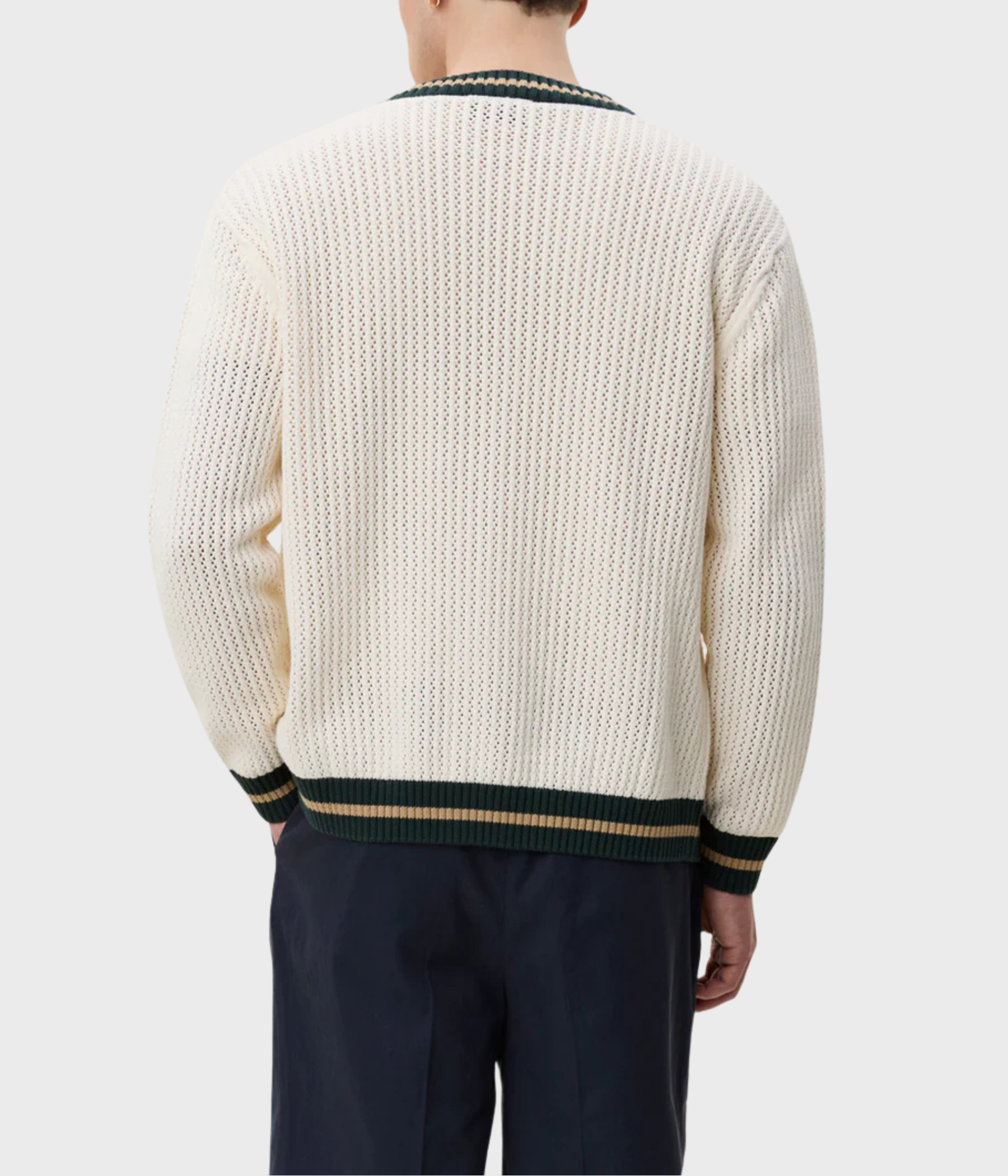 Lace Knitted Cardigan (211 Eggnog White)