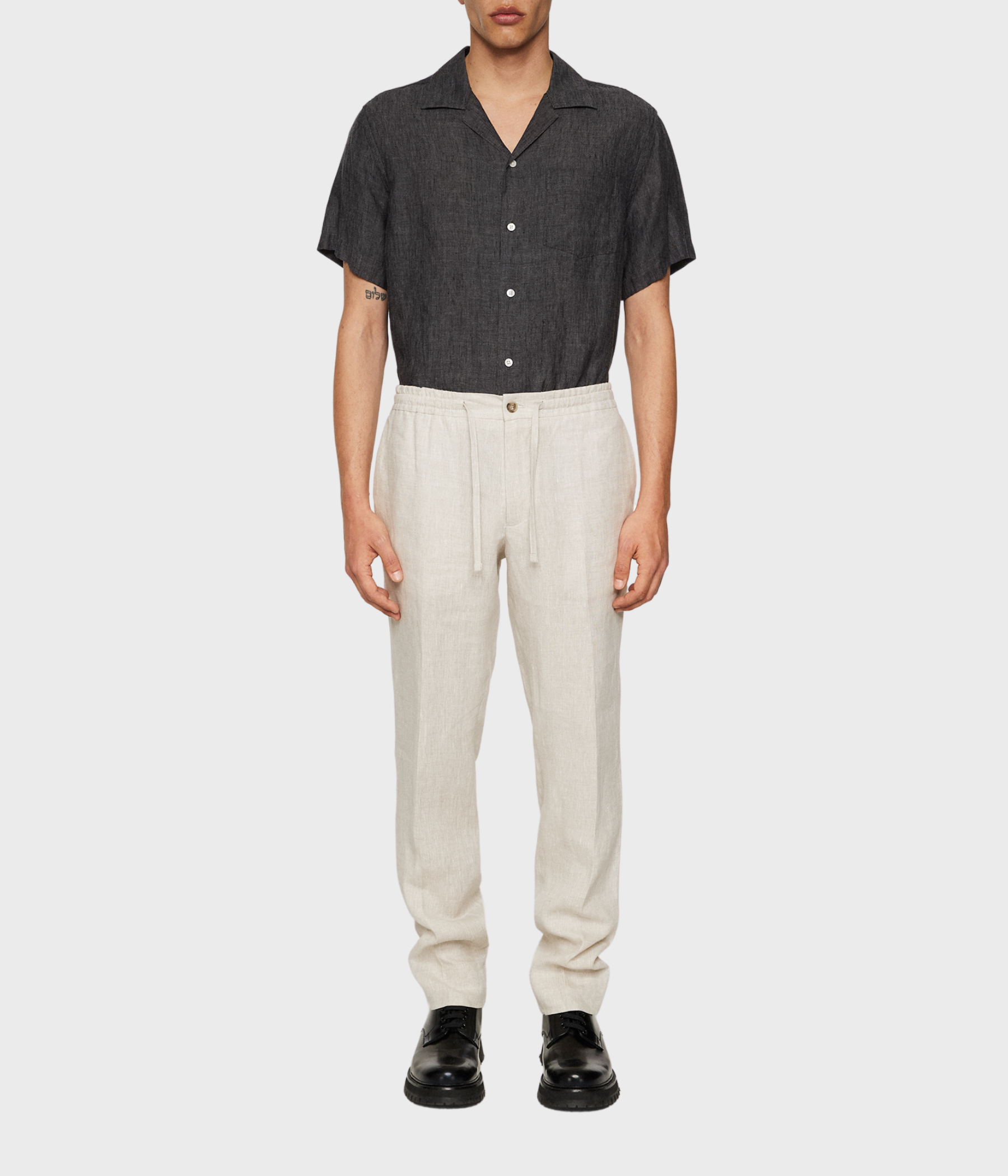 Soren Drape Linen Pants (U029 Moonbeam)
