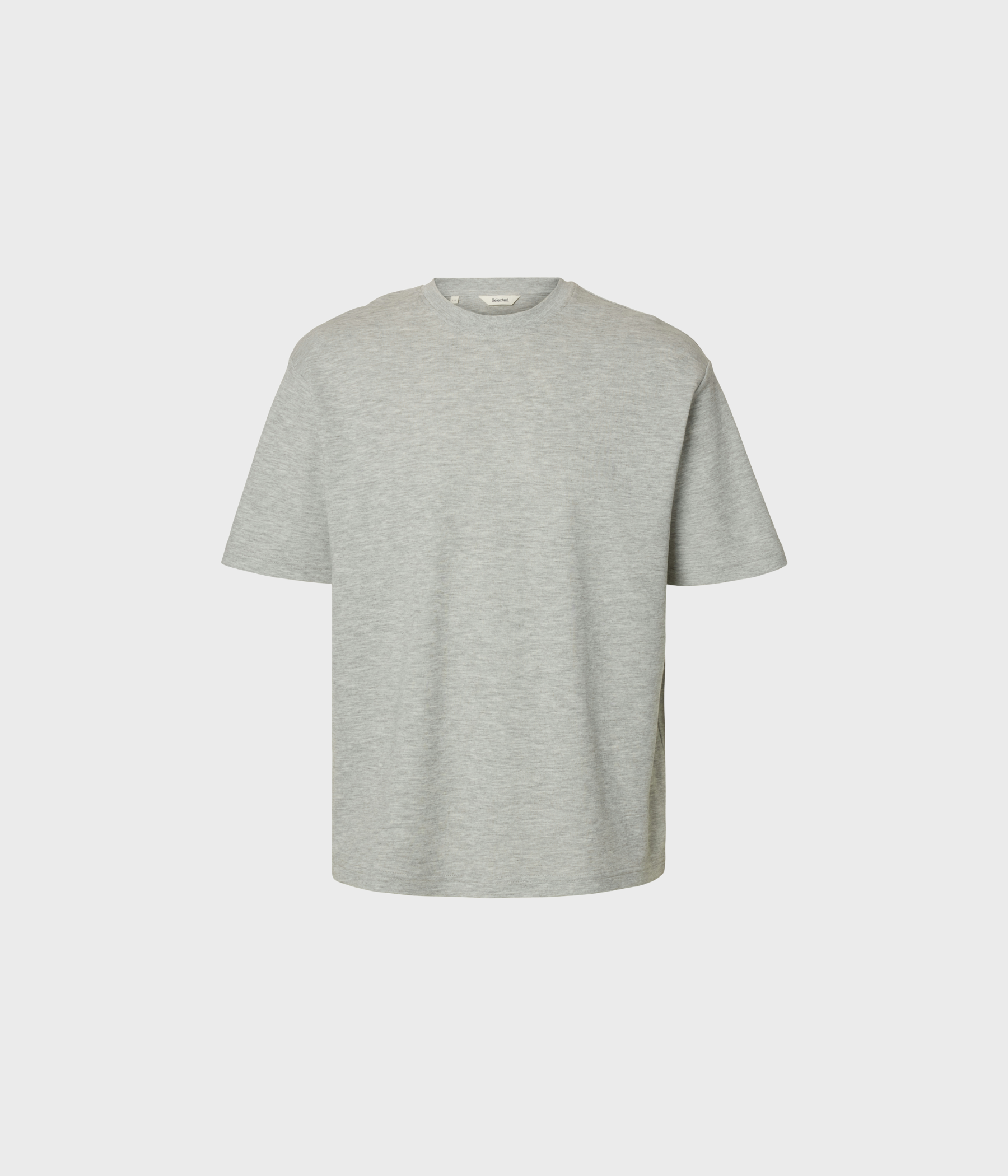 SLHLOOSEOSCAR SS O-NECK TEE NOOS (Light Grey Melange)