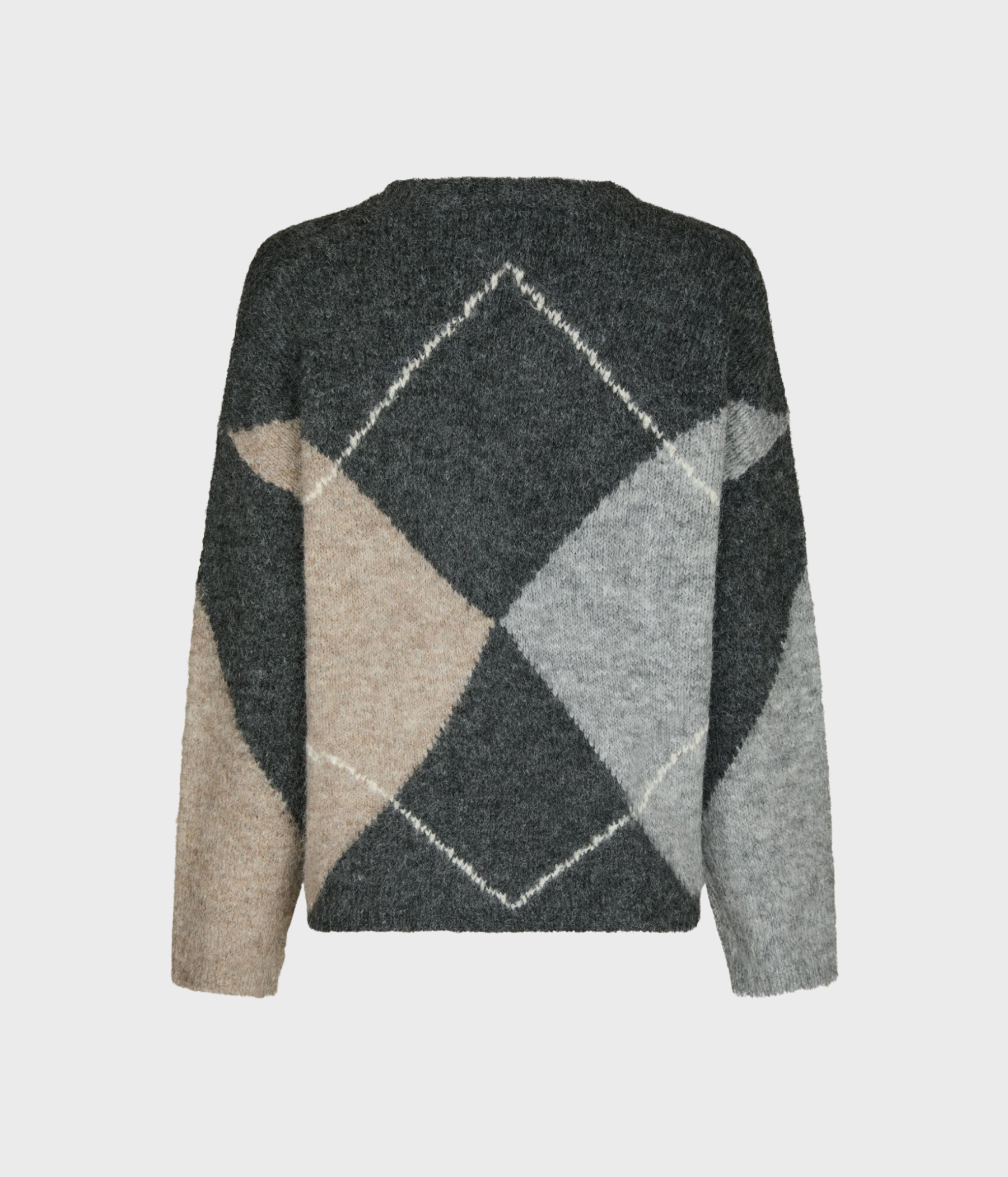 Inga Check Fluff Knit Blouse (Antracit)