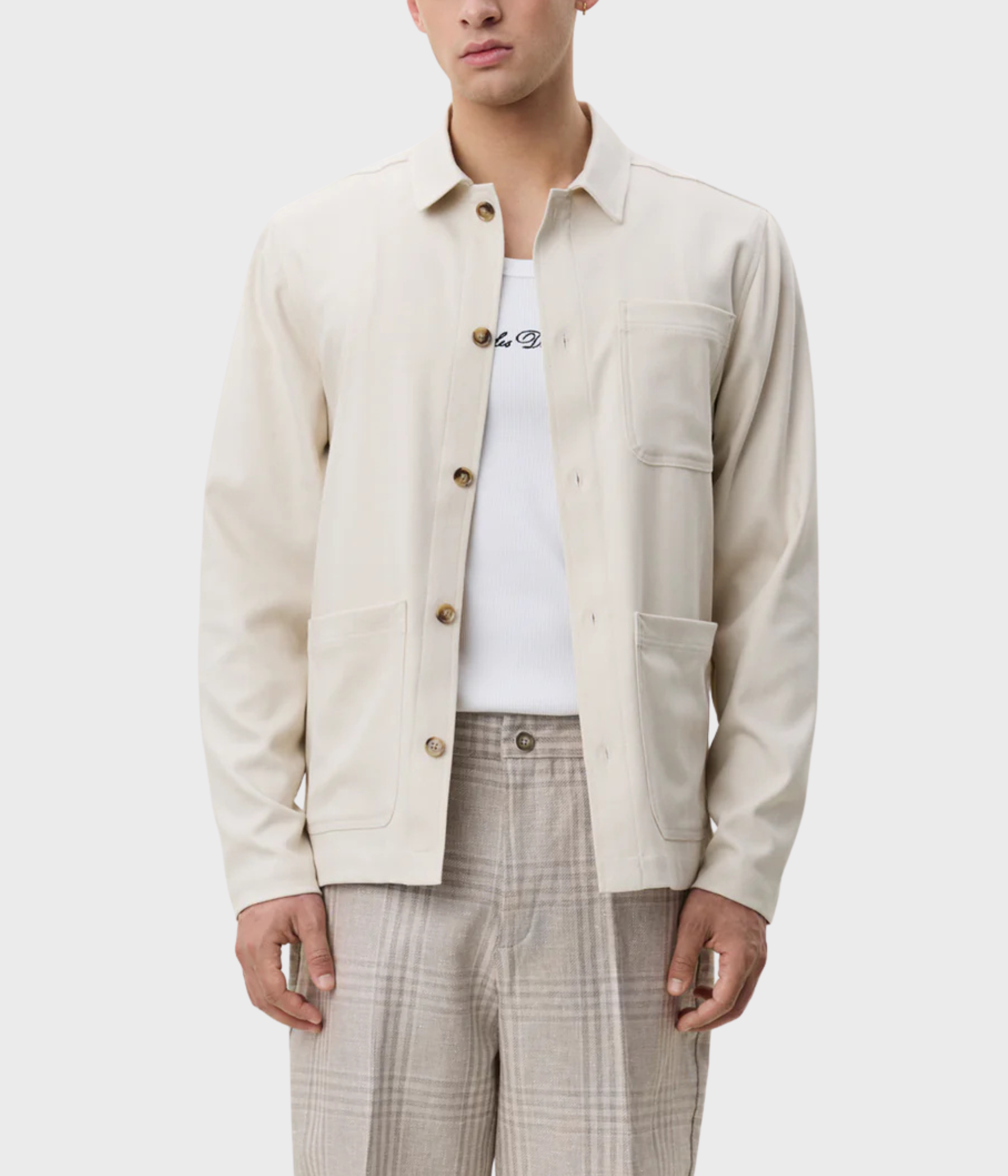Herringbone Overshirt (215 Ivory)