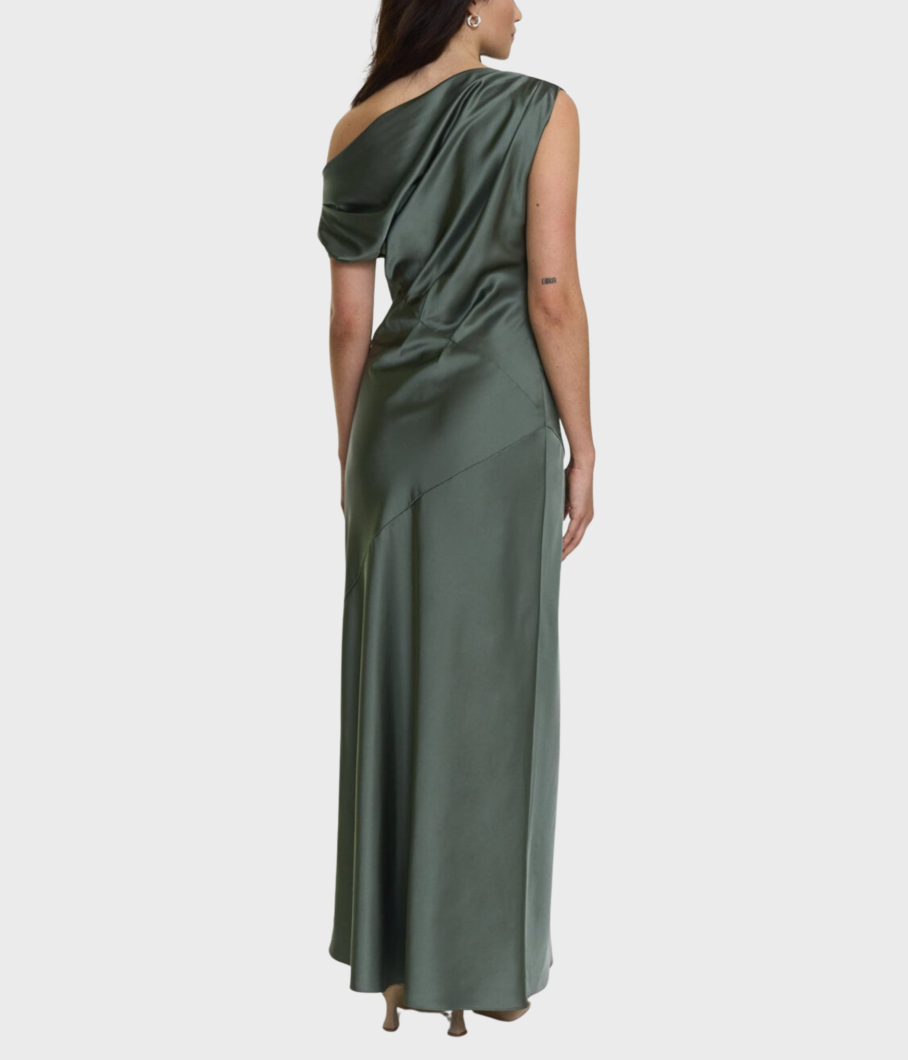 Vanessa Satin Dress (AGAVE GREEN)