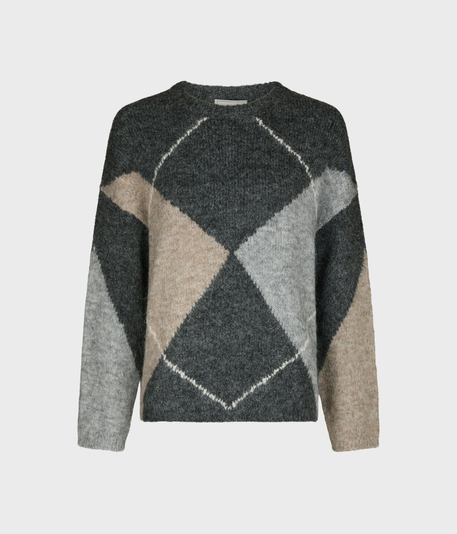 Inga Check Fluff Knit Blouse (Antracit)
