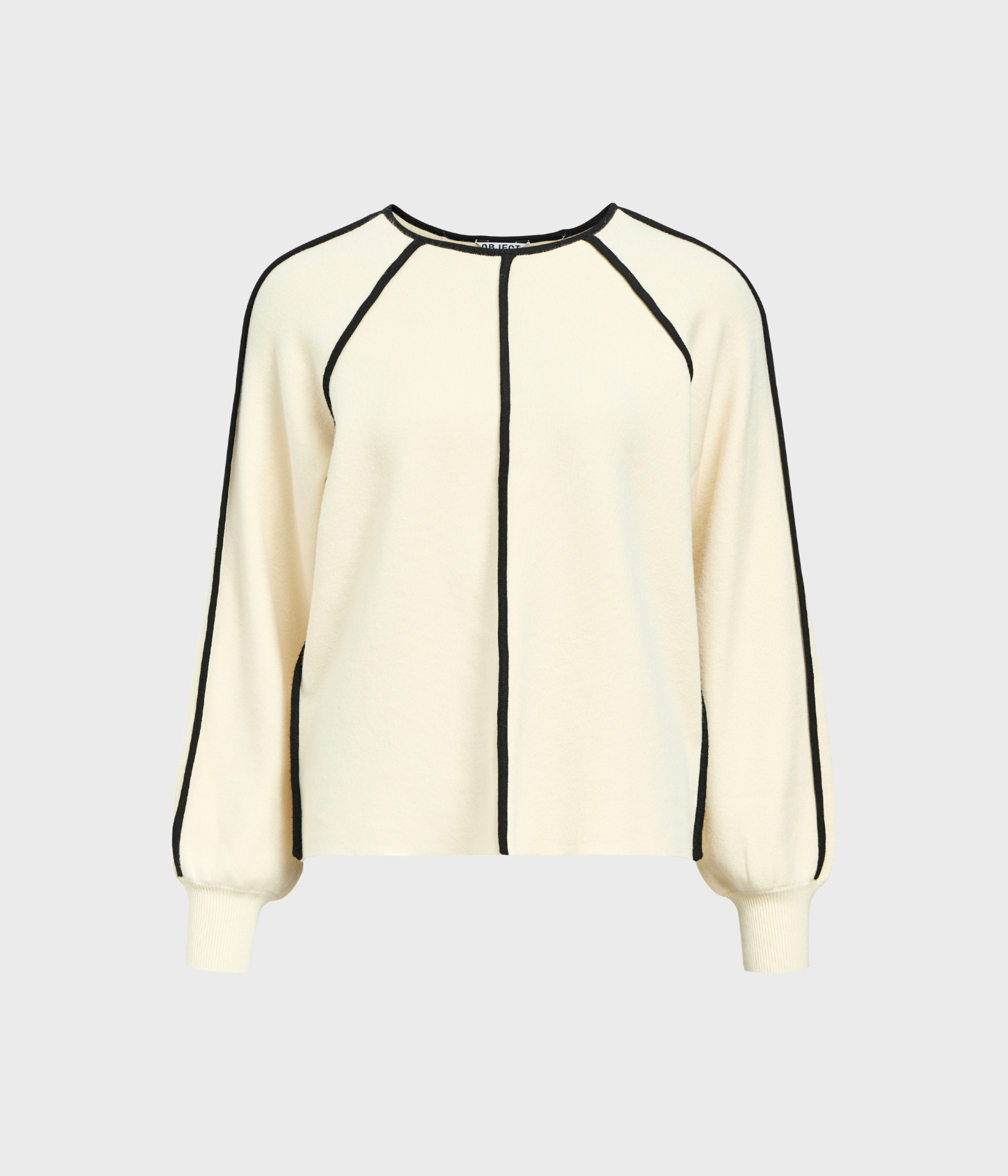 OBJREYNARD LS LO CONTRAST PULLOVER DIV (Sandshell Detail:Black tape)