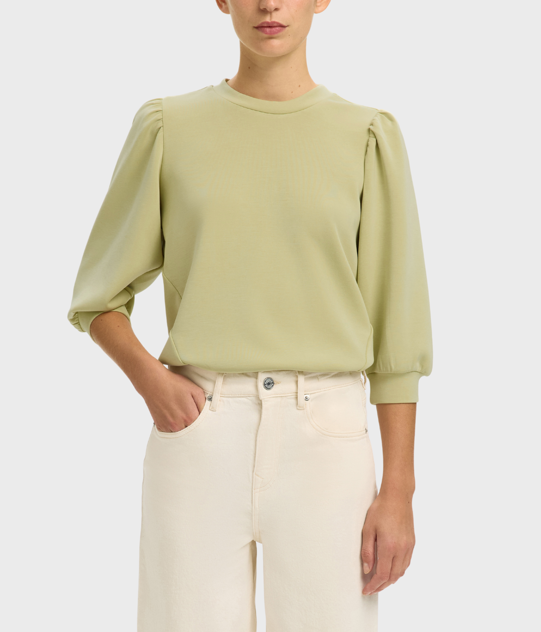 Oranje SELECTED FEMME Trui SLIFTENNY 3/4 SWEAT TOP