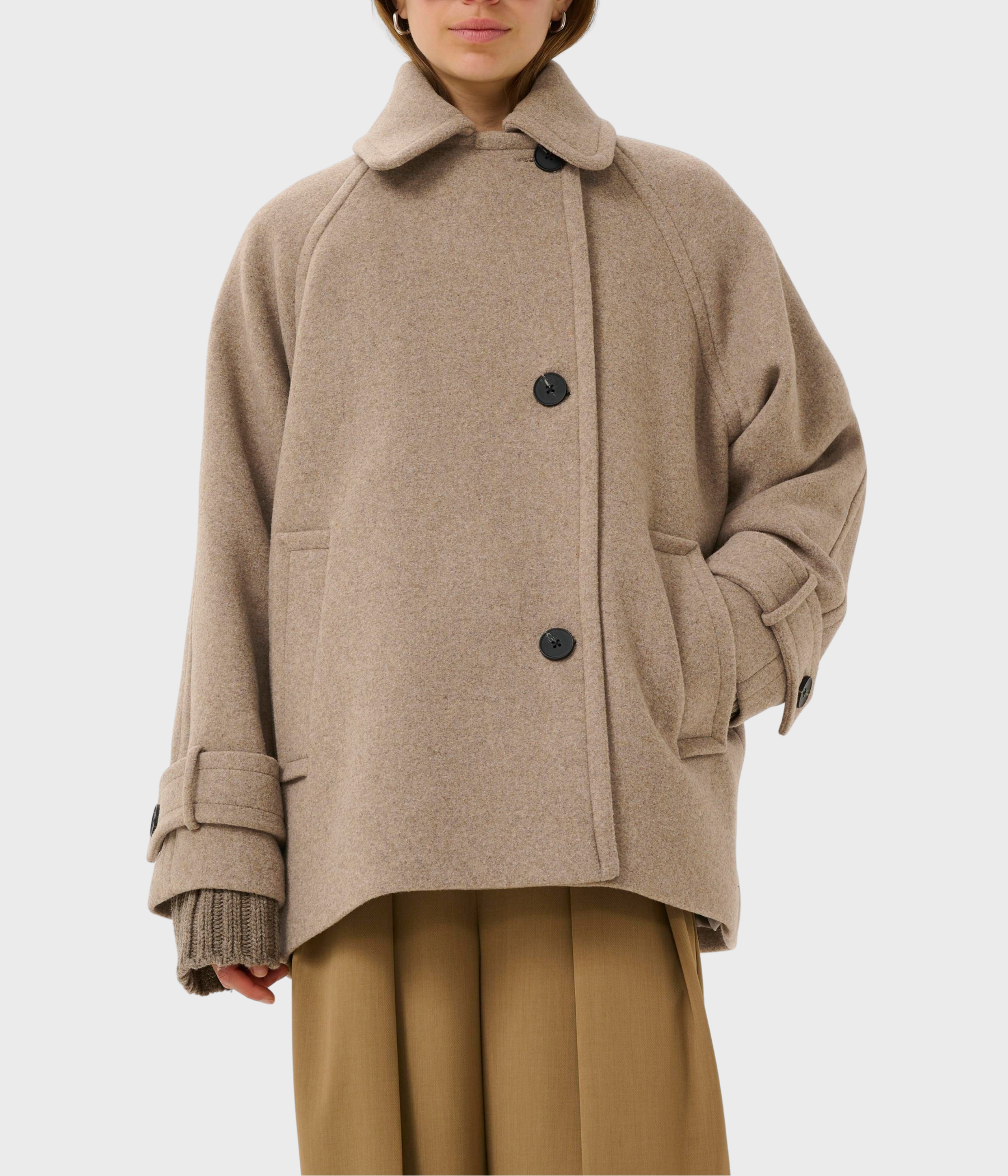 Thoraiw Minona Coat R (1813041 Sandy Grey Melange)