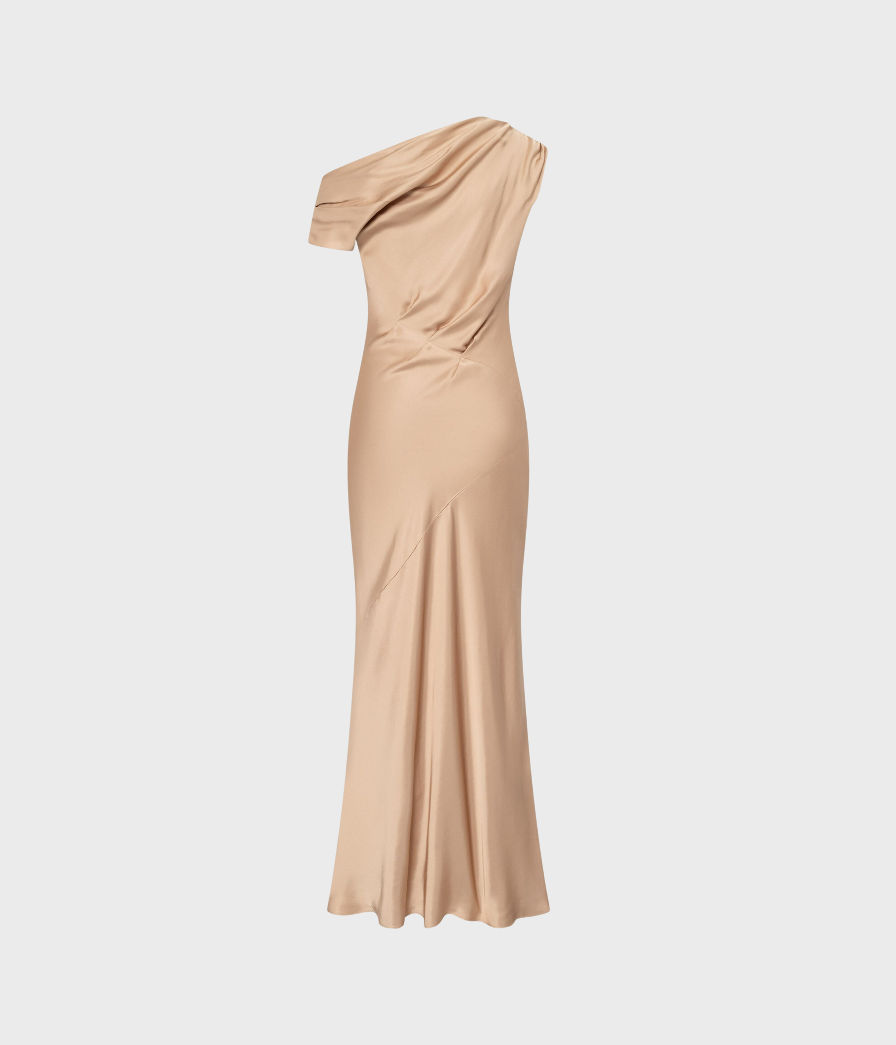 Vanessa Satin Dress (Golden Beige)