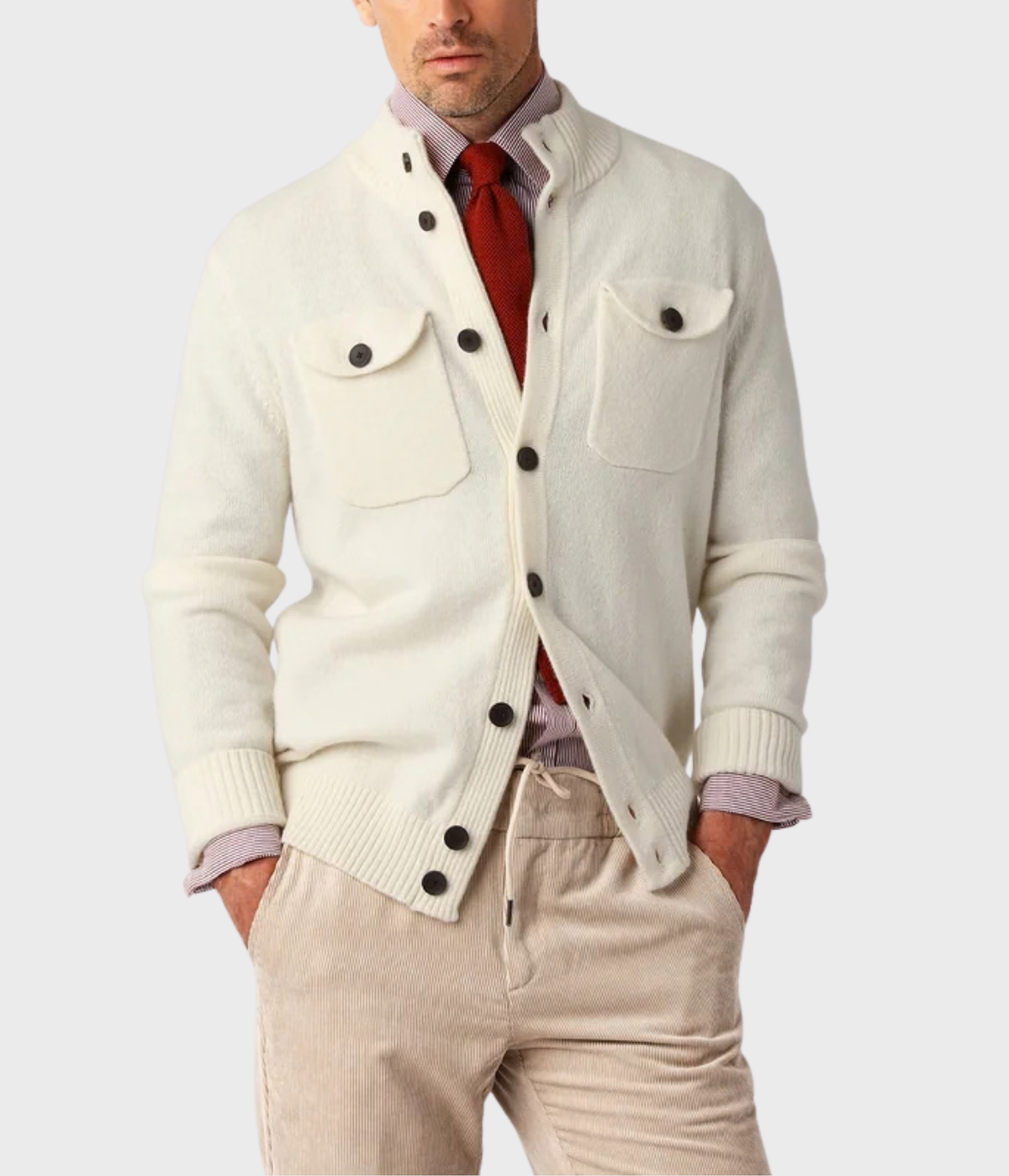 Pocket Cardigan. (Off White)