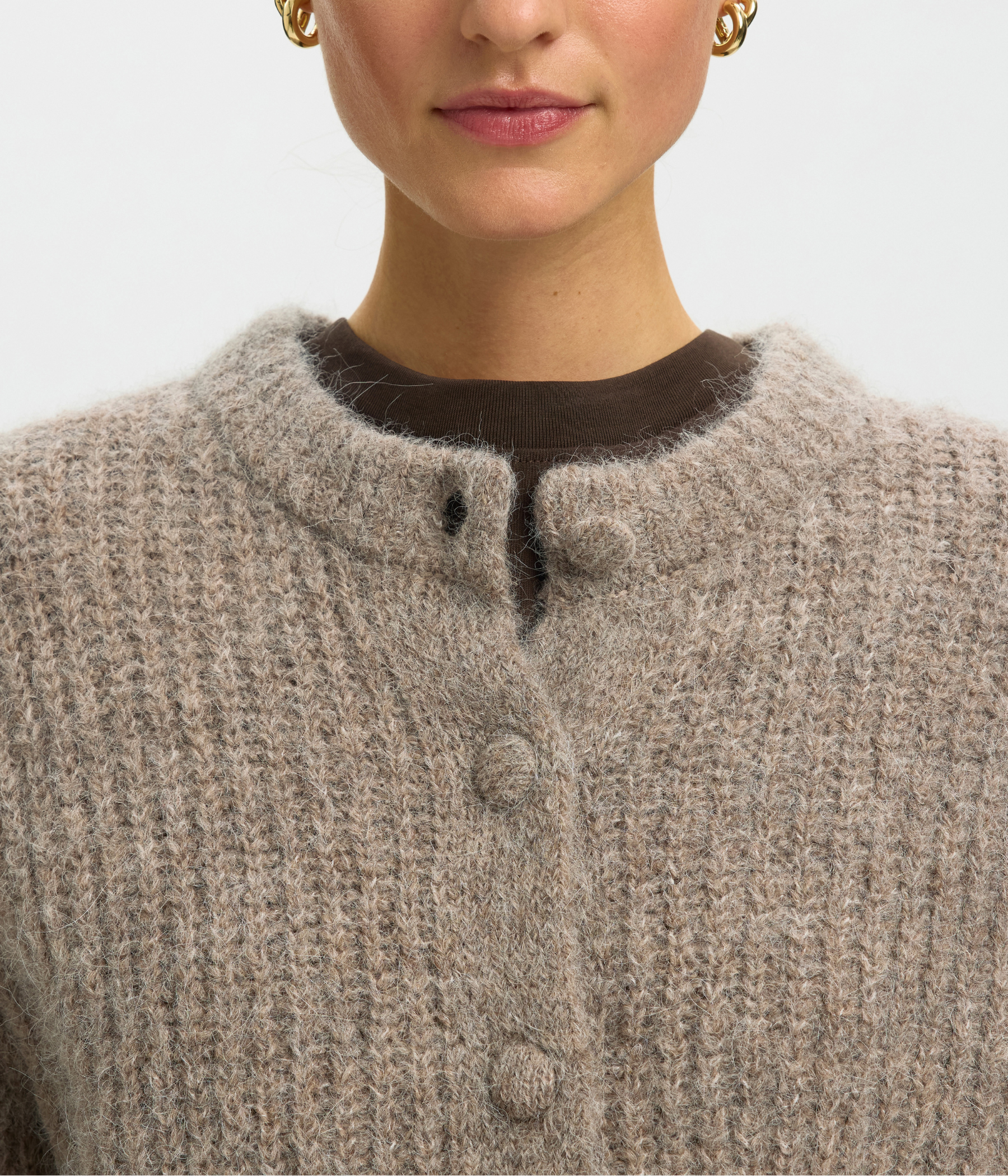 Slwgabriella Ls Button Cardigan Noos (Steel Gray)