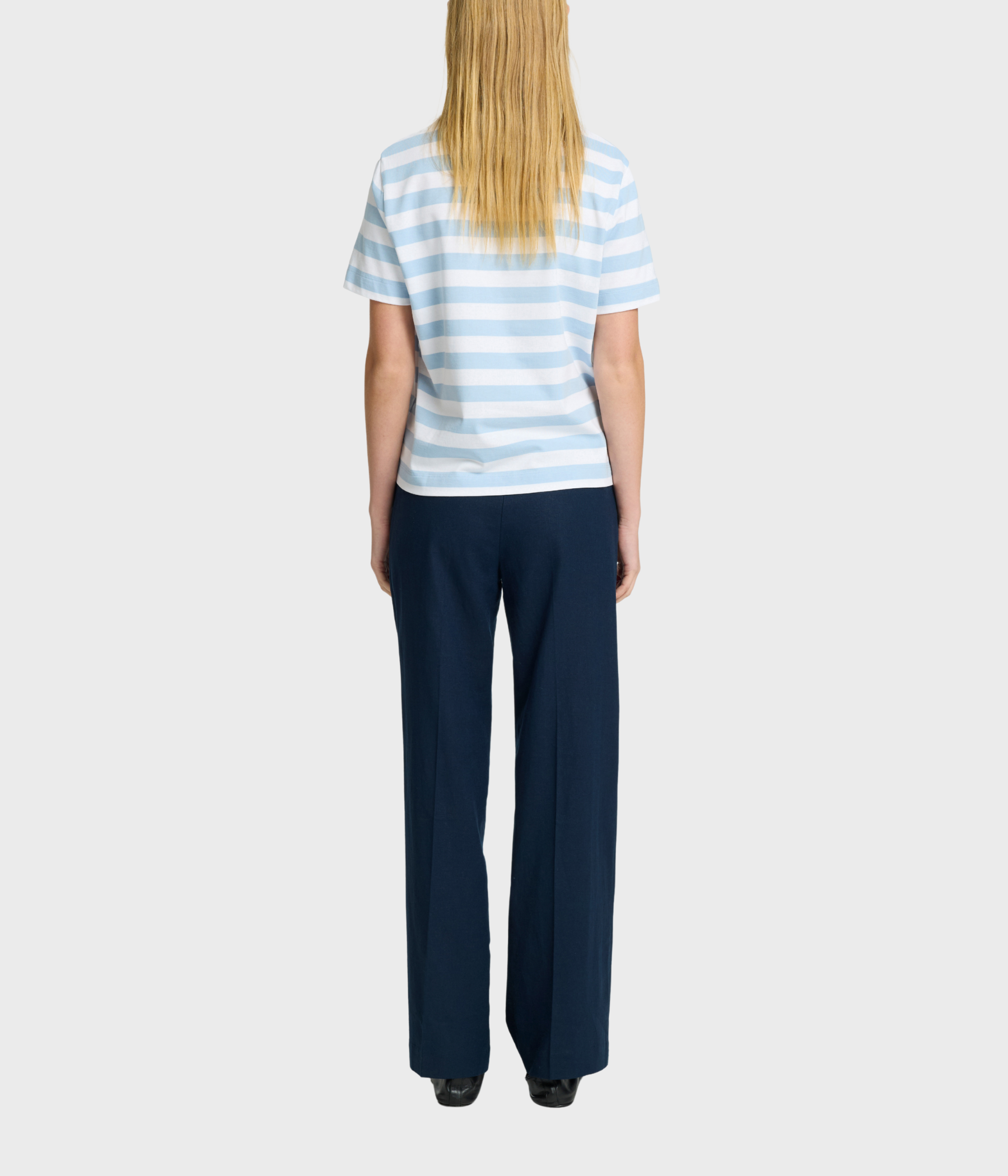 SLFESSENTIAL SS STRIPED BOXY TEE NOOS. (Cashmere Blue Stripes:MULTI STRIPES)