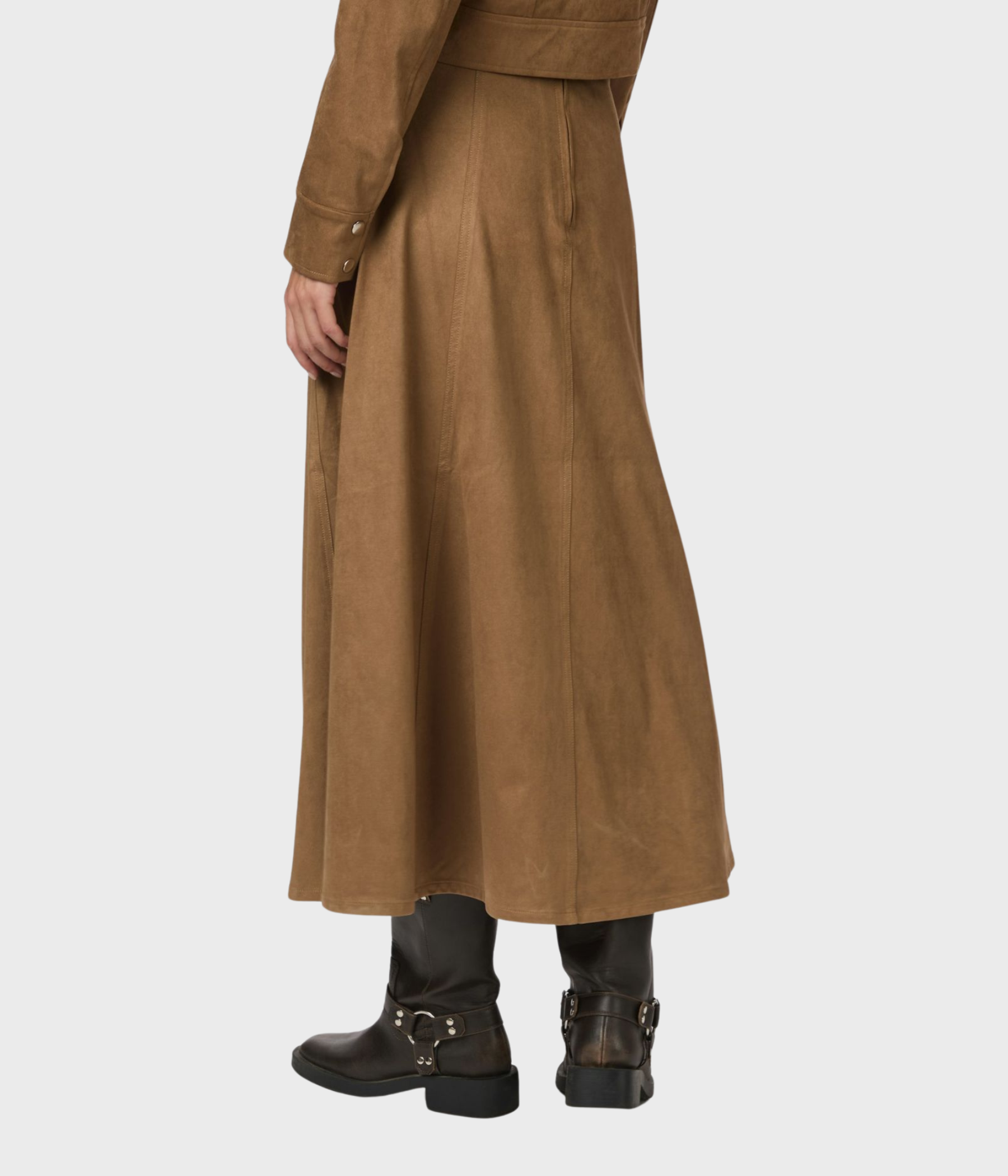 Raya Faux Suede Skirt (604 Cognac)