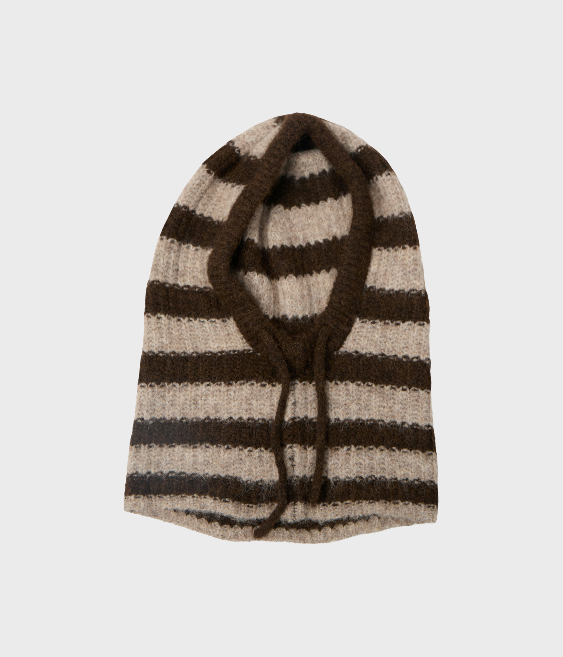 OBJMILU KNIT BALACLAVA REP (Seal Brown Detail:melange)
