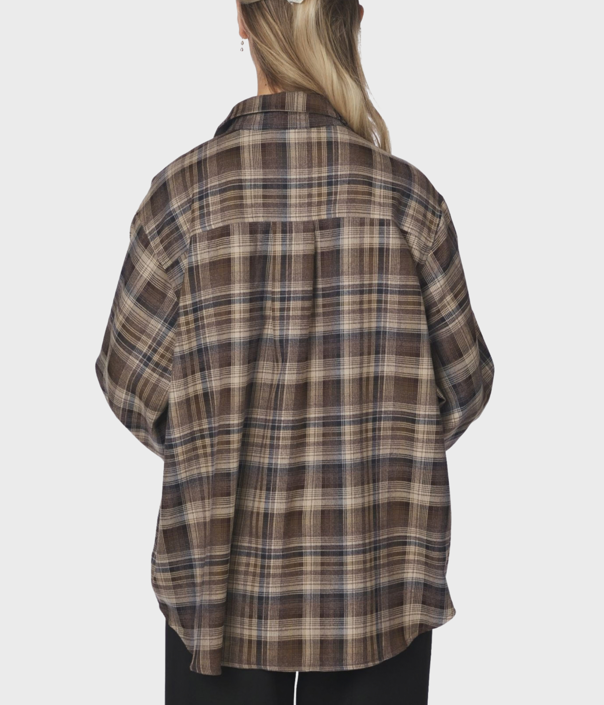 Dalma Flannel Check Shirt (811 Dark Taupe)