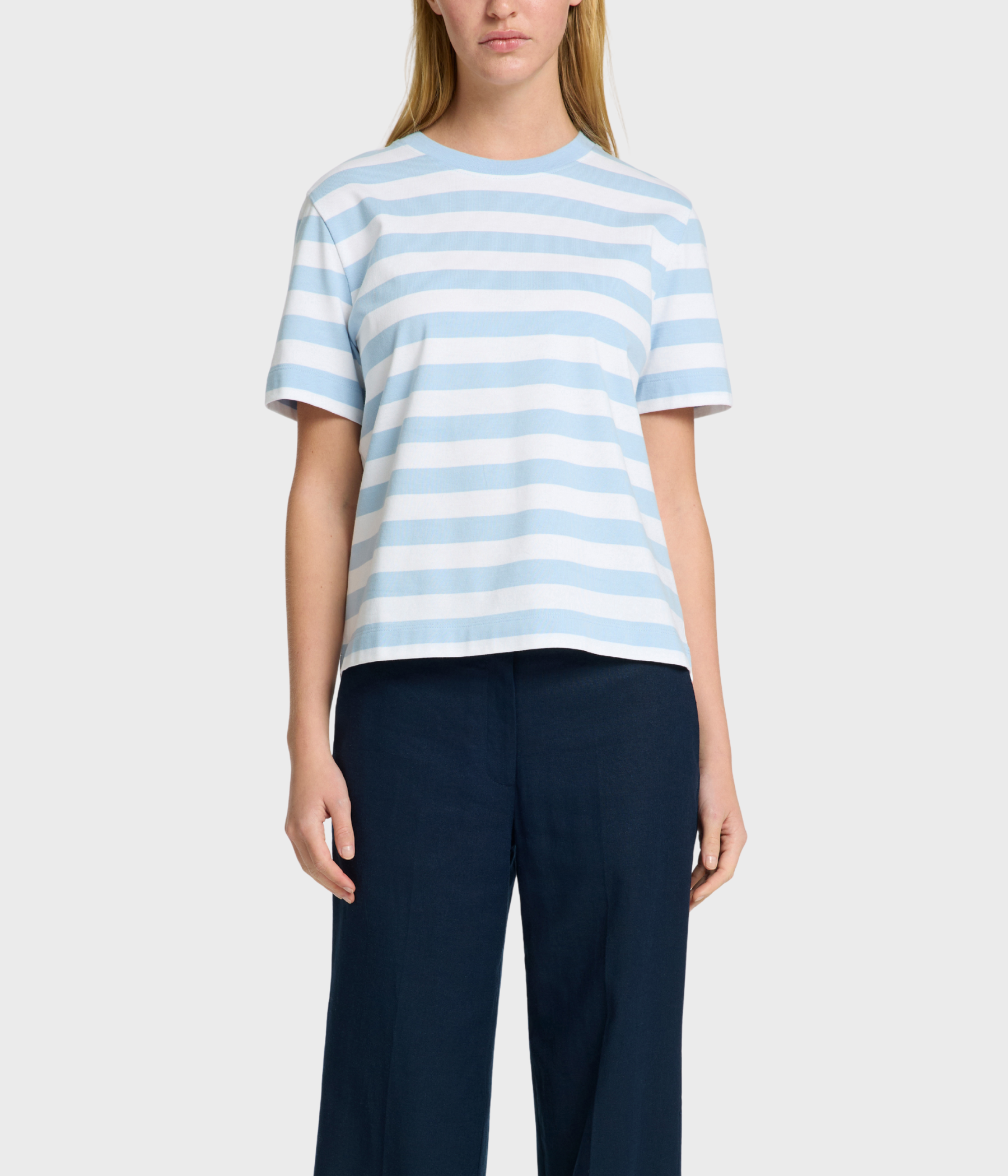 SLFESSENTIAL SS STRIPED BOXY TEE NOOS. (Cashmere Blue Stripes:MULTI STRIPES)