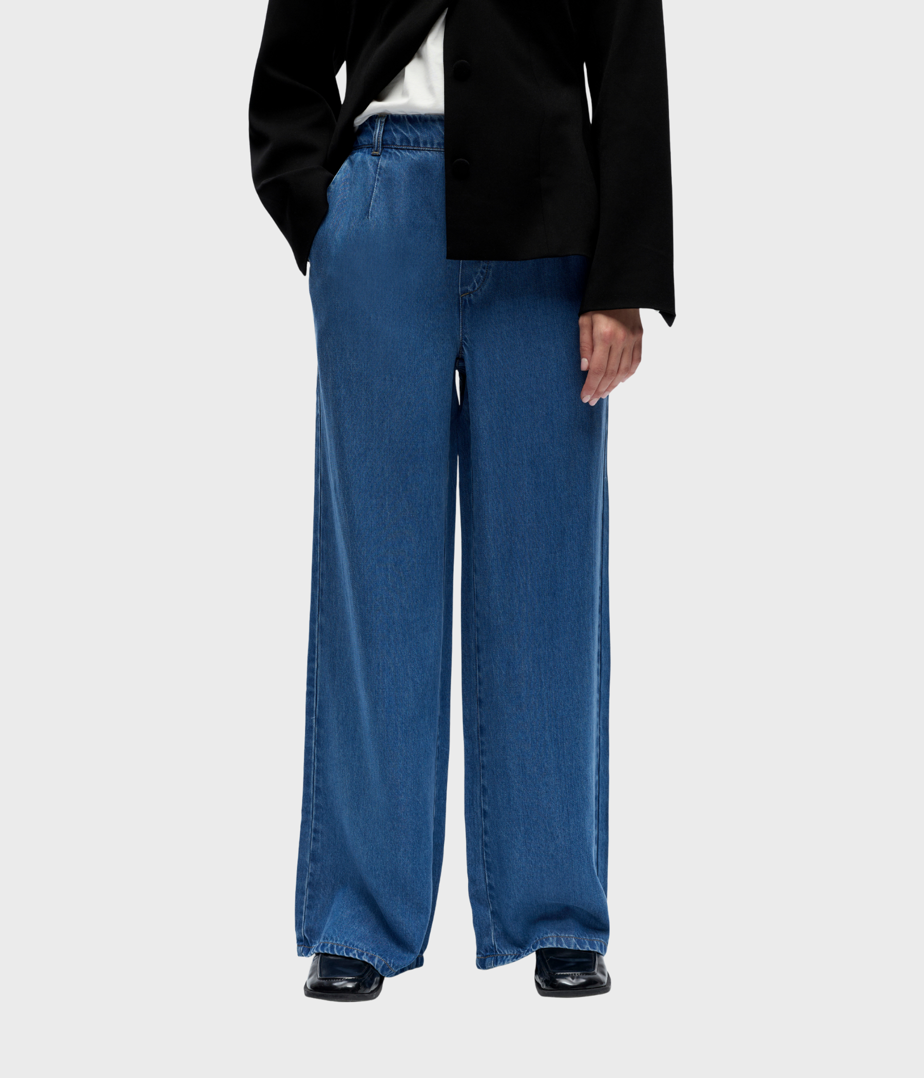 OBJFRAME LISA WIDE MW PANTS NOOS. (Medium Blue Denim) - D.O. Design Only