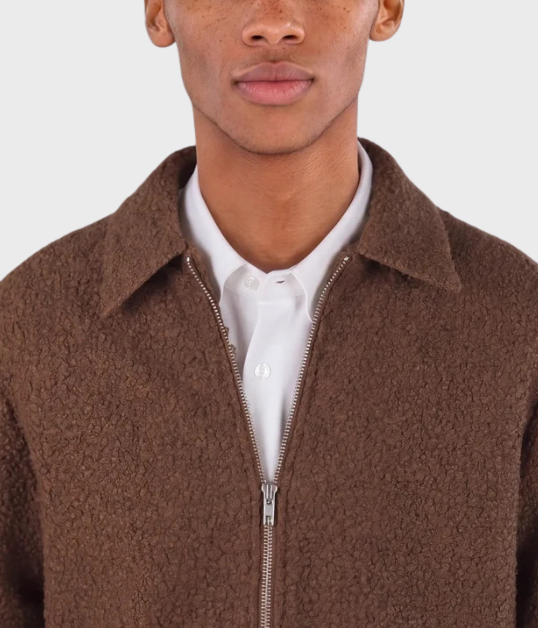 Fred Boucle Overshirt. (664 Toasted brown)
