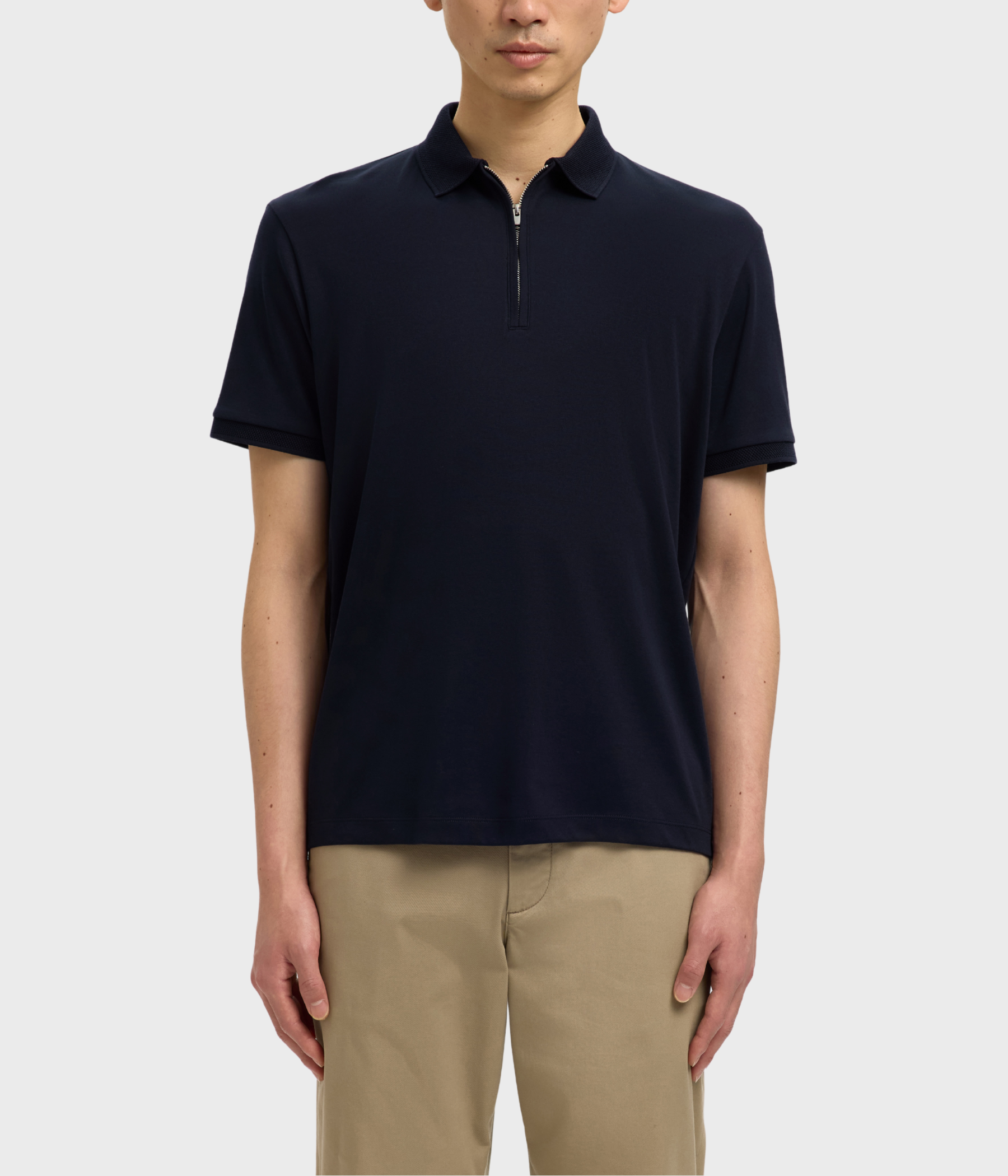 SLHFAVE ZIP SS POLO NOOS. (Sky Captain)