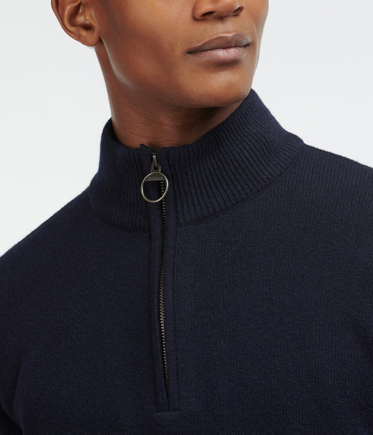 Barbour Holden Half Zip Knitted Jumper. (NY91 Navy)