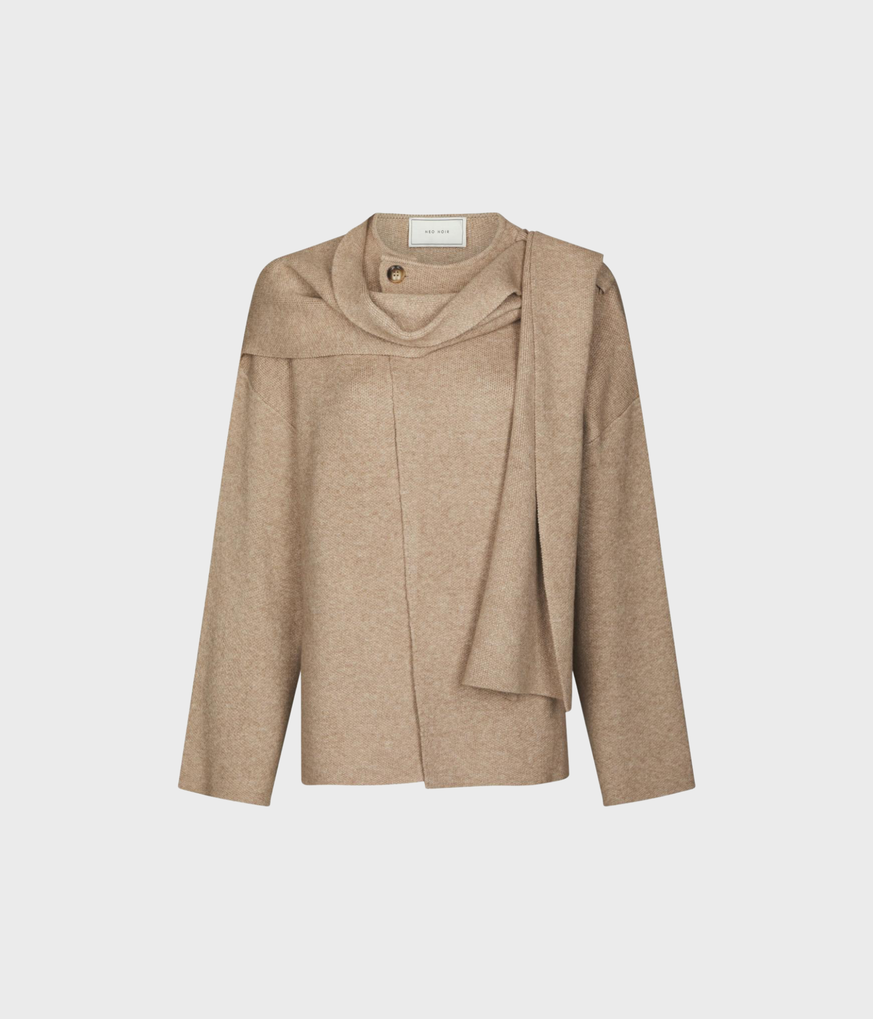 Wals Knit Scarf Blouse (123 Beige)
