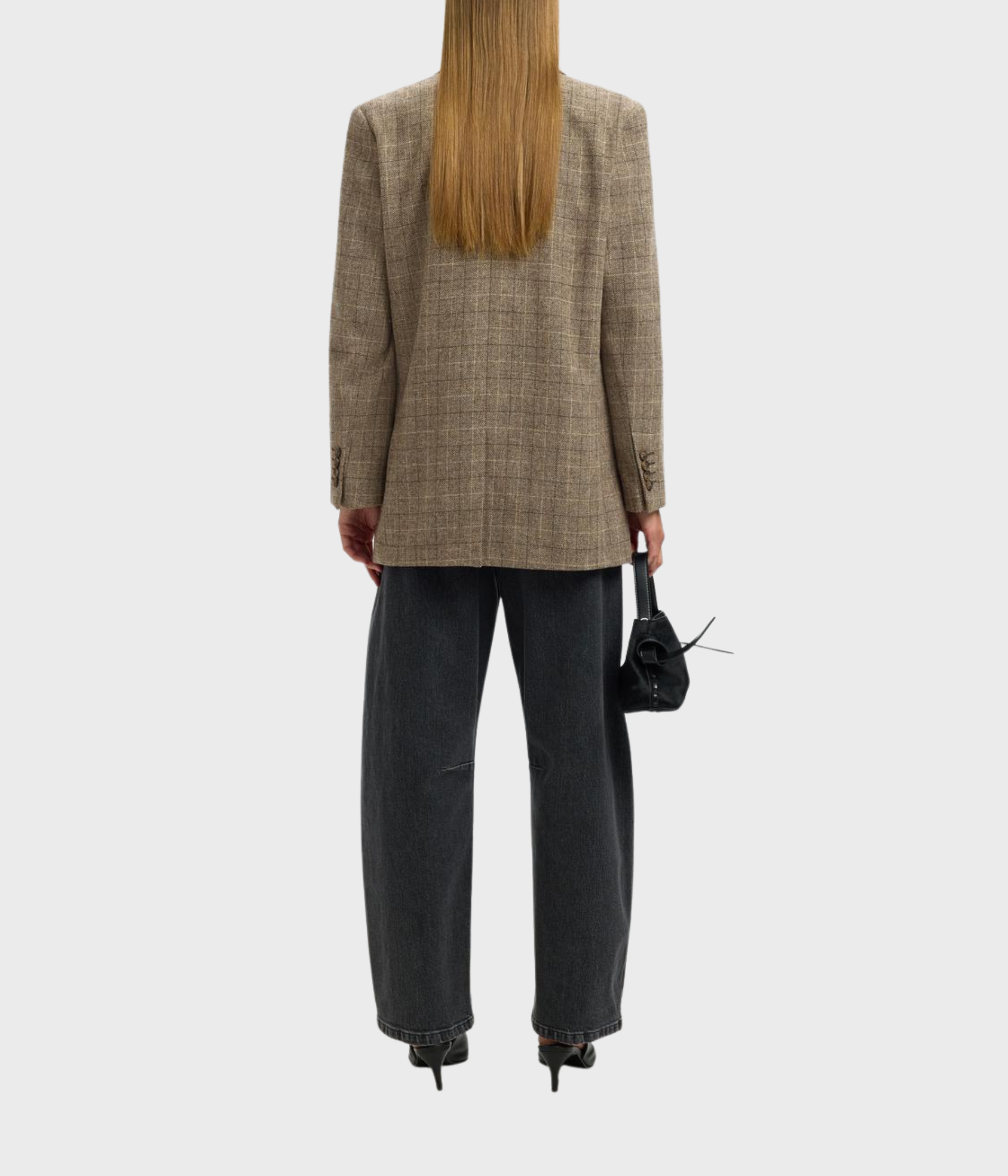 SLFRELAXED SILLE BLAZER. (Delicioso Checks:CHECKS)