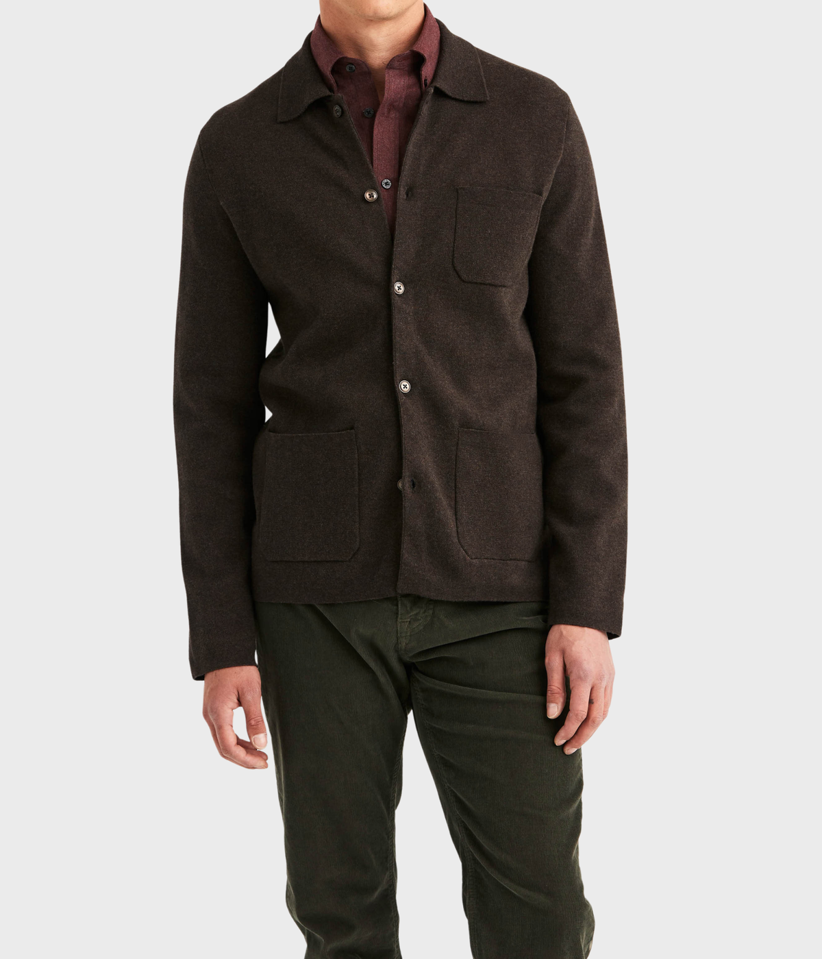 Dudley Knitted Overshirt (88 Brown)