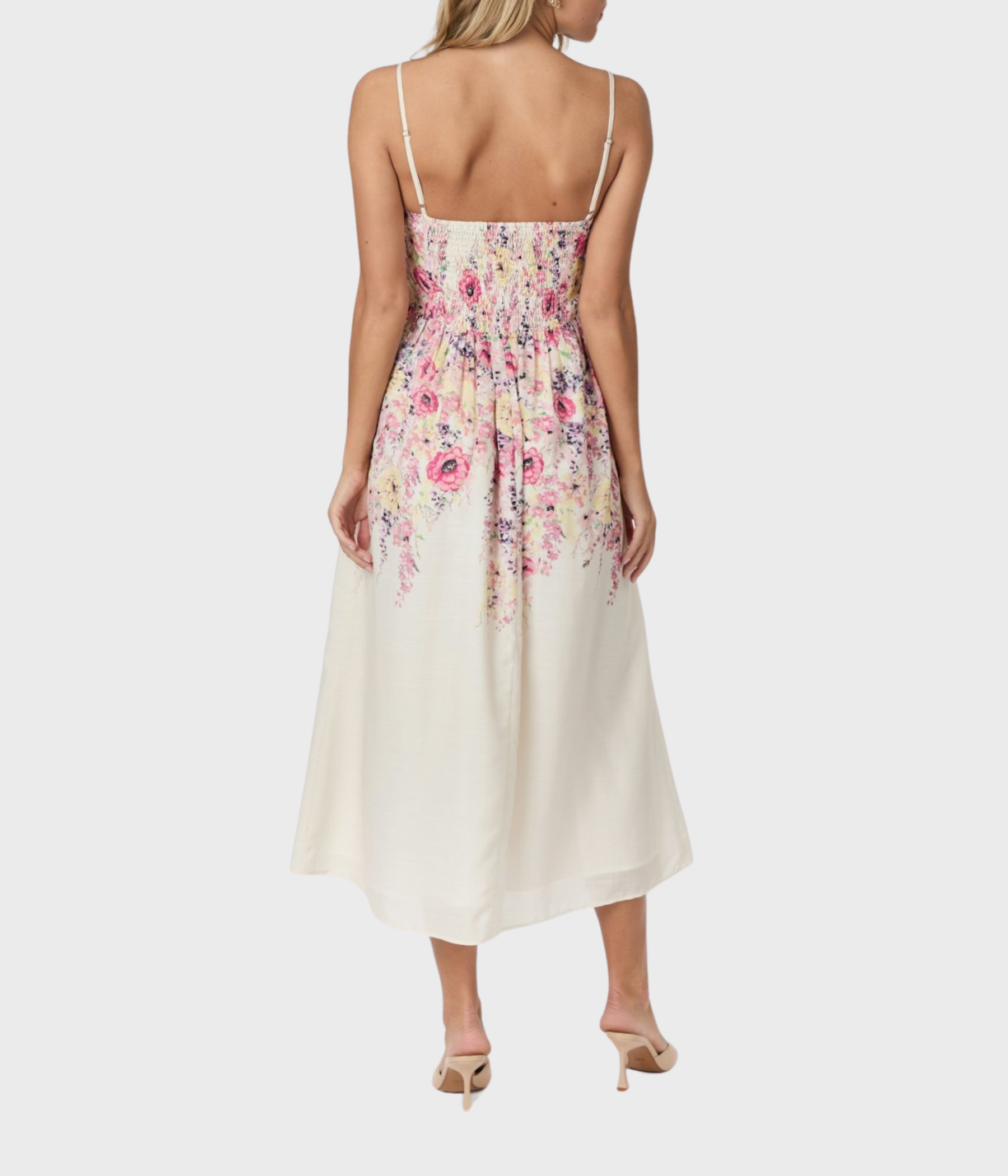Sanni Flower Print Dress (124 Ivory)