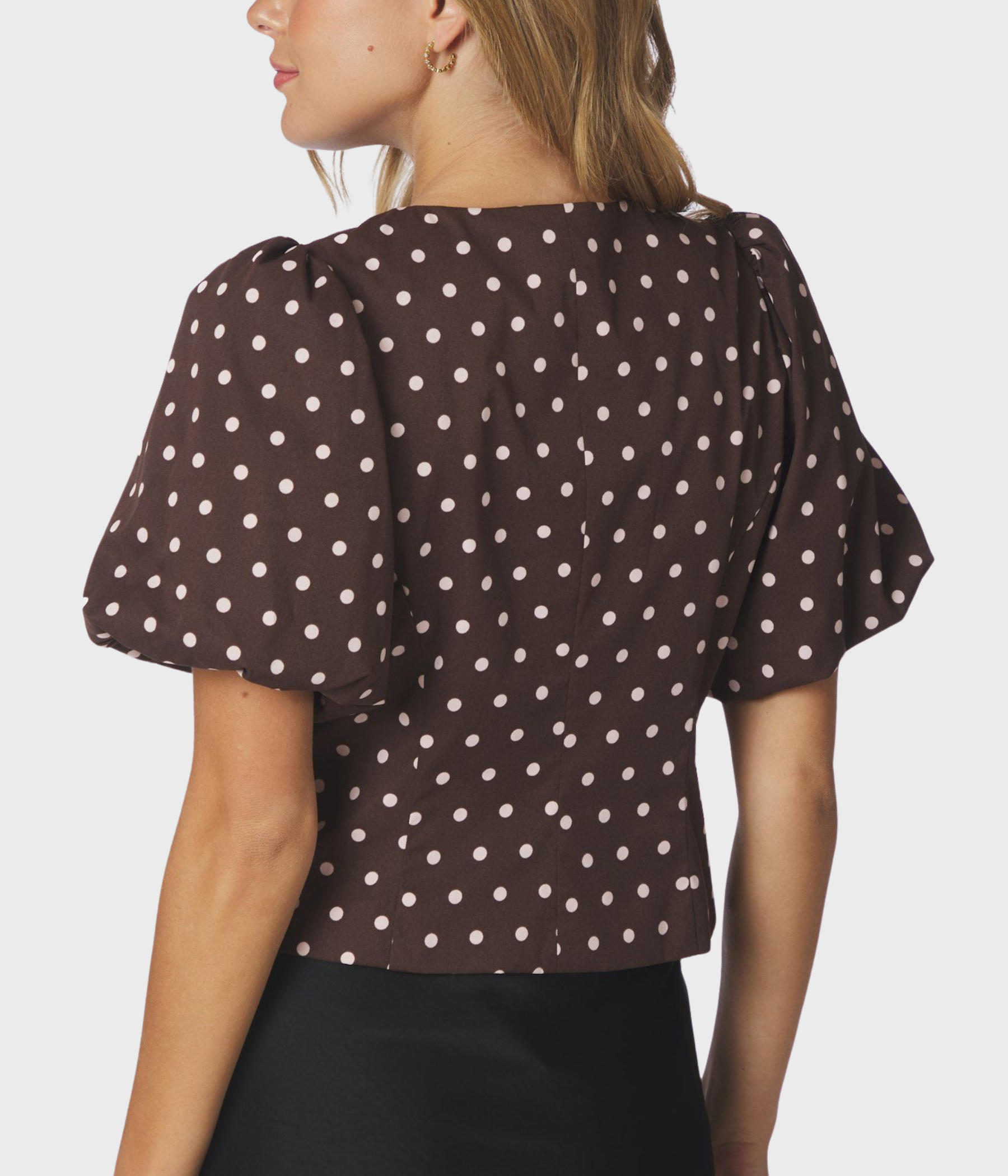 Anela Dot Blouse (210 BROWN)