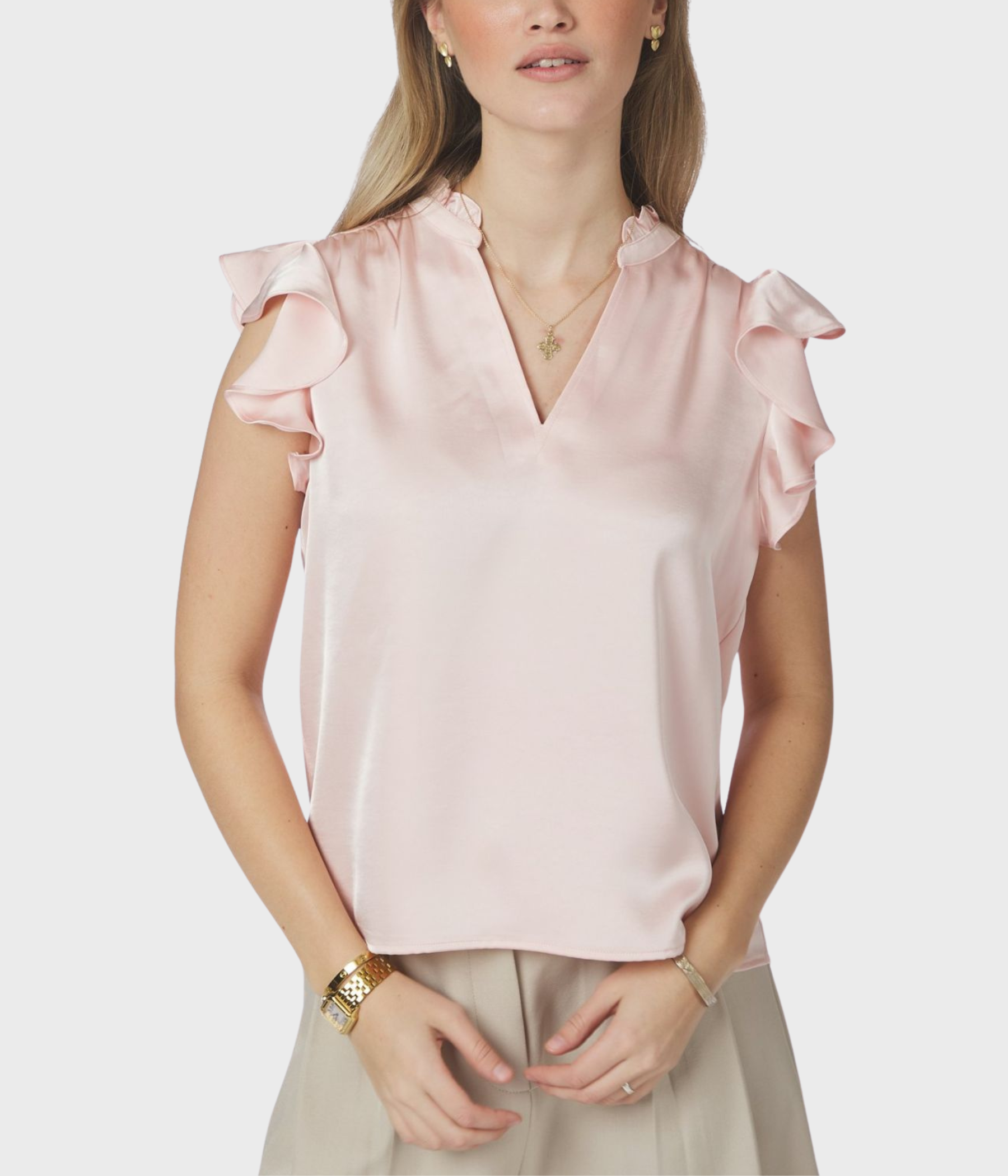 Stella Heavy Sateen Blouse. (754 Light pink)