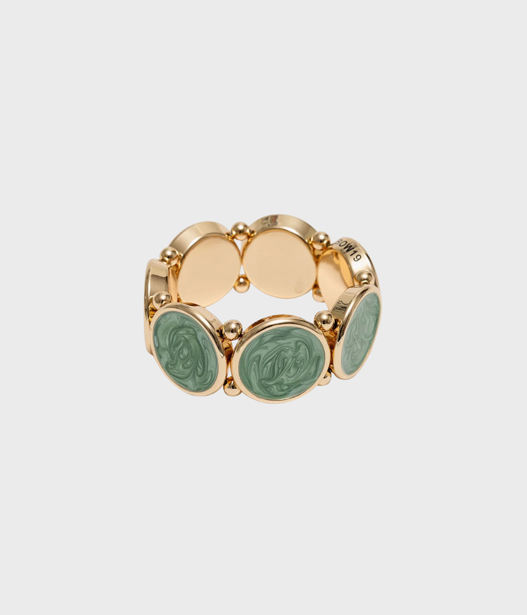 Ava Pearl Elastic Bracelet (Gold w Pearl Green)