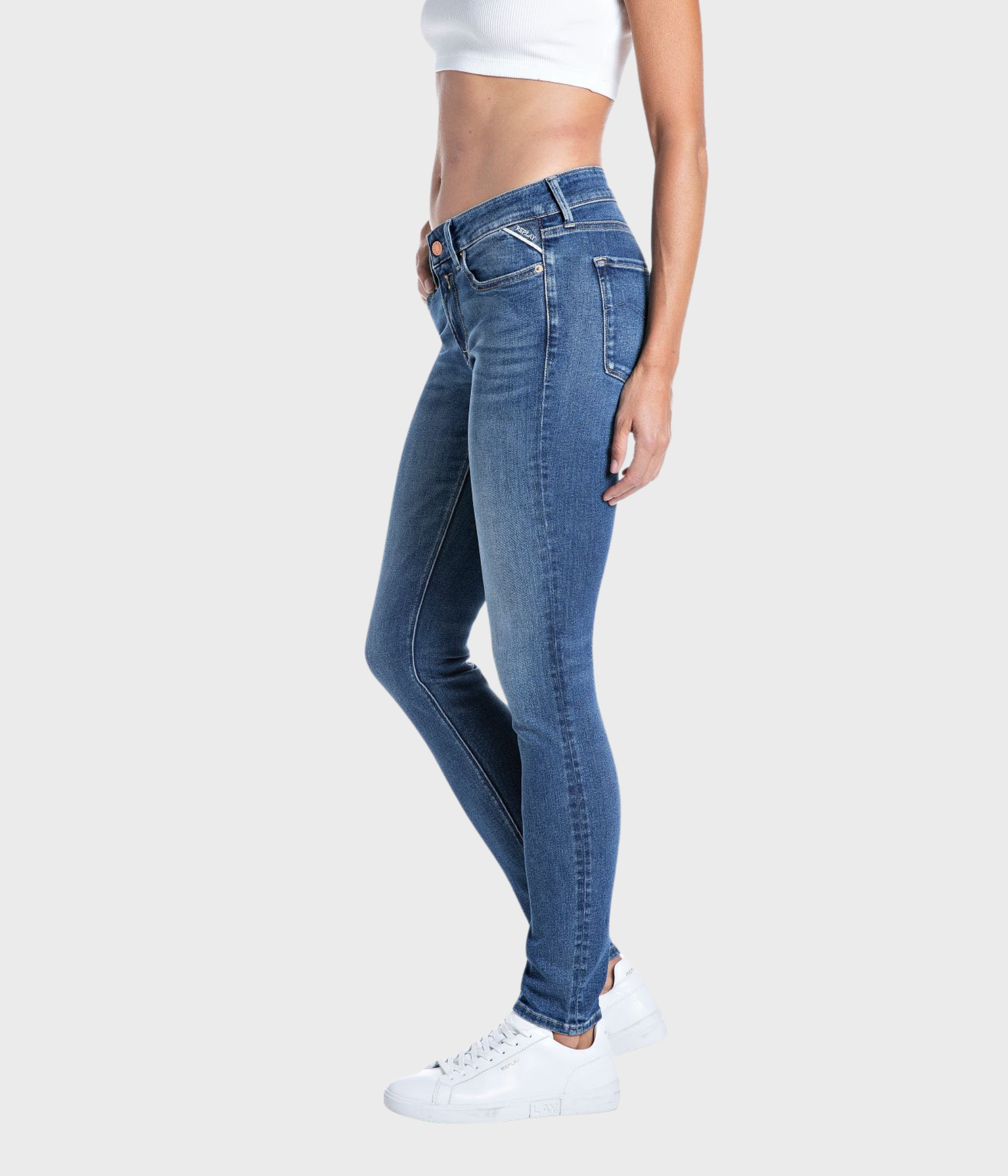 Newluz Skinny (C009 MEDIUM BLUE medium/dark stone wash)