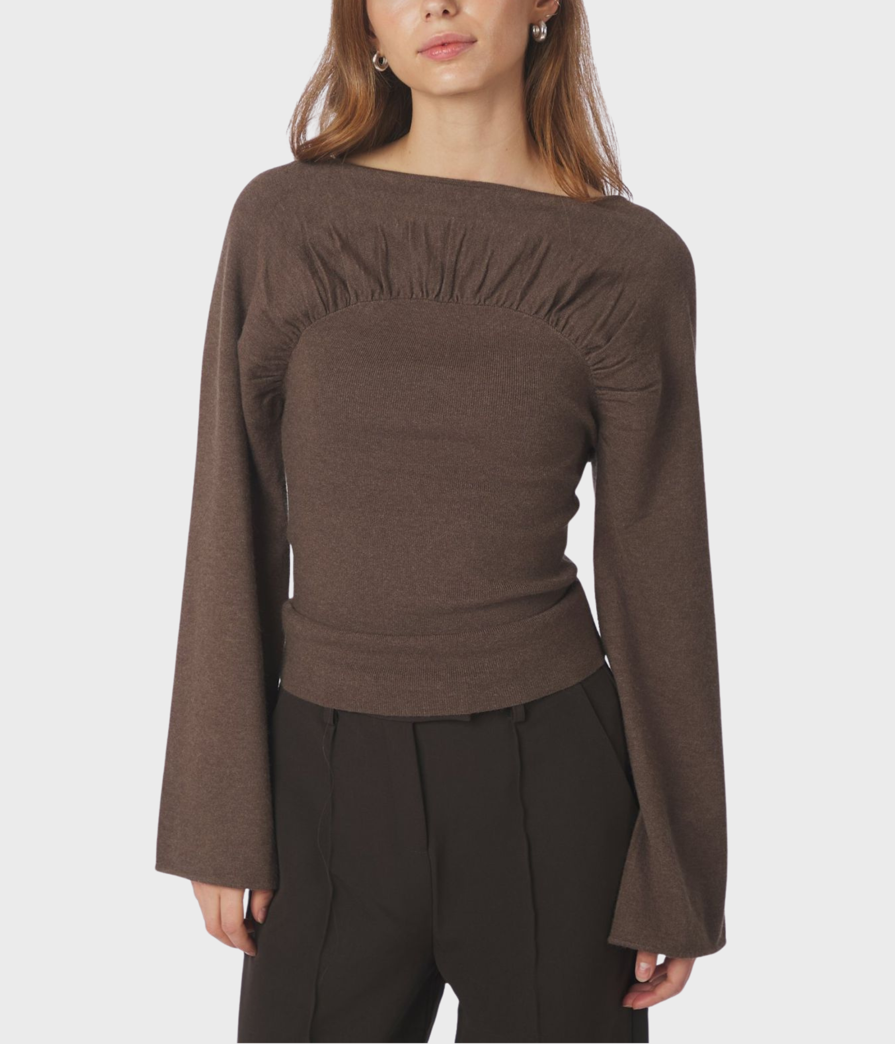 Kaiba Knit Blouse (205 Brown Melange)