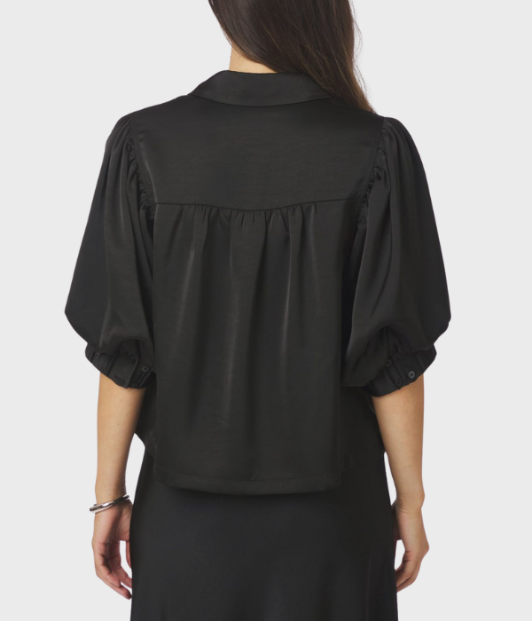 Etta Heavy Sateen Shirt (Black)