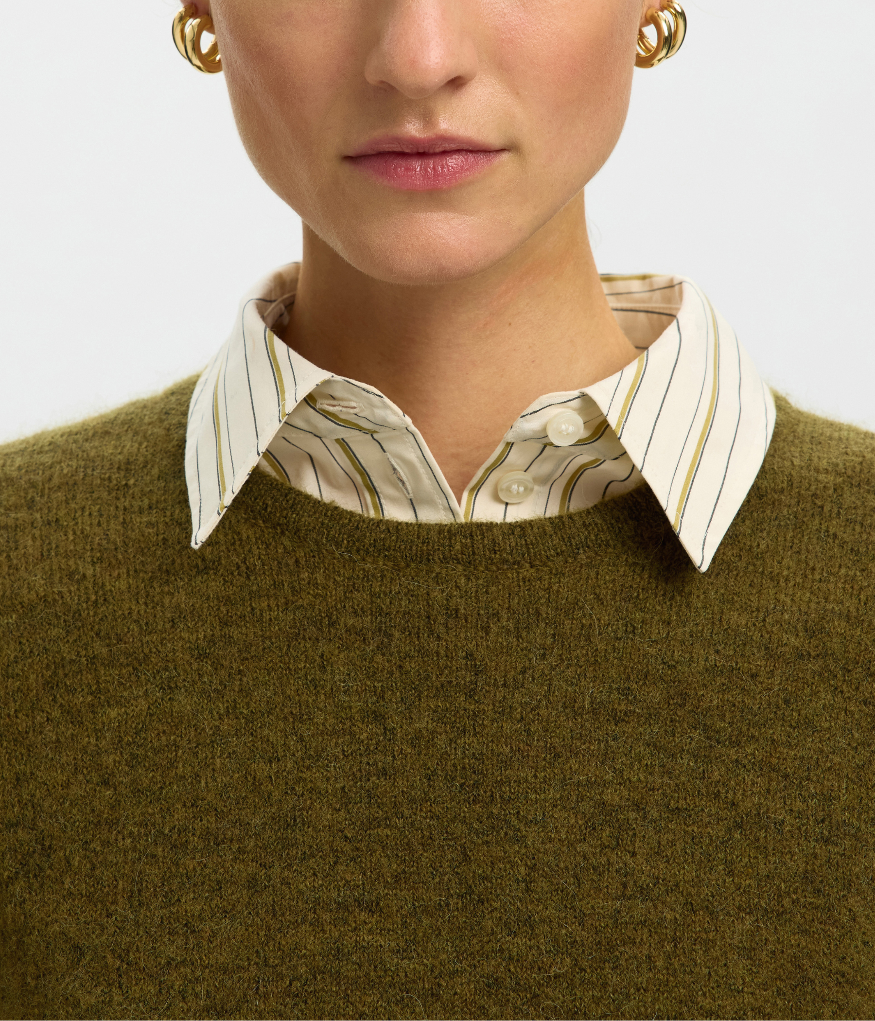 Slwlulu New Ls Knit O-Neck Noos (Fir Green Detail:MELANGE)