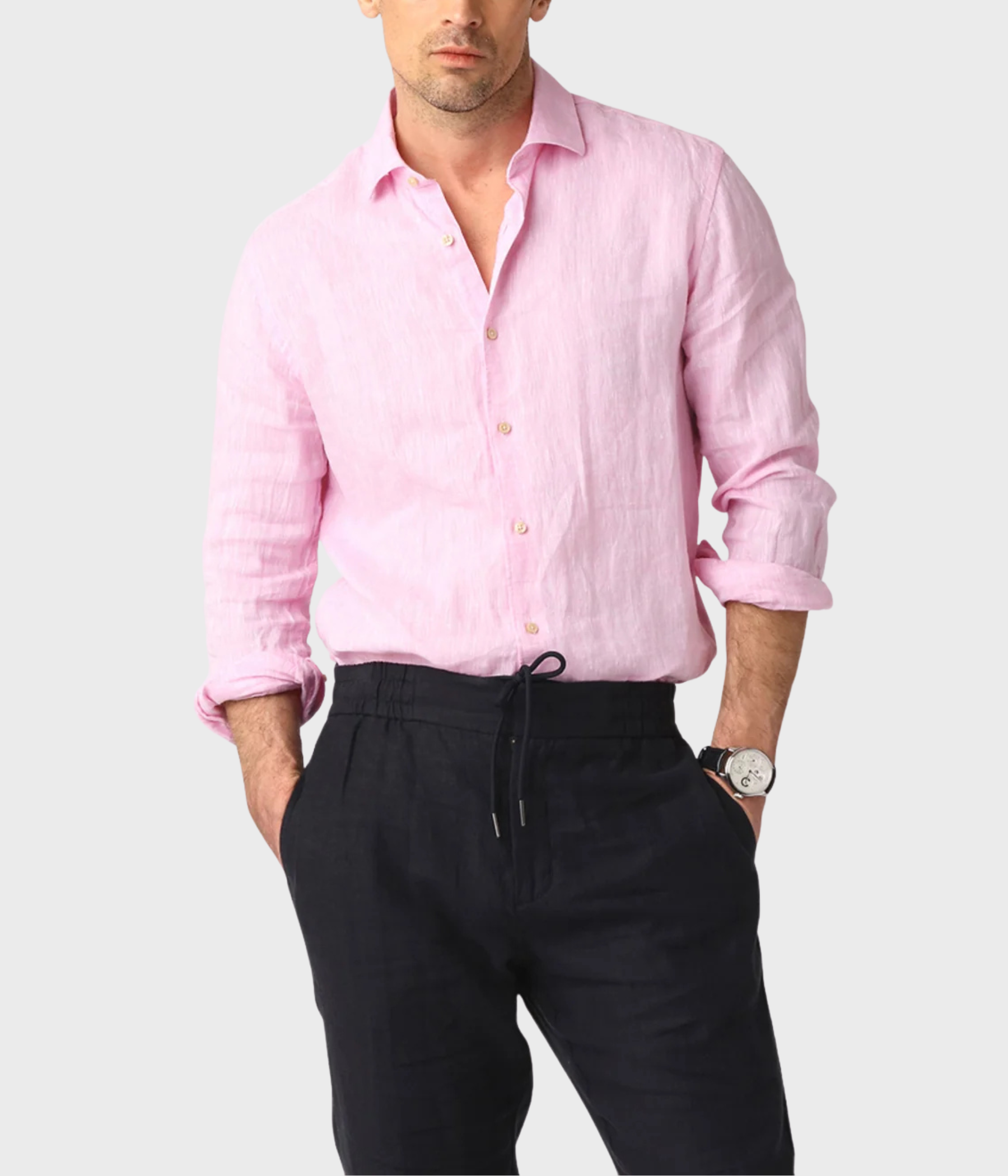 Linen Shirt. (Pink) - D.O. Design Only